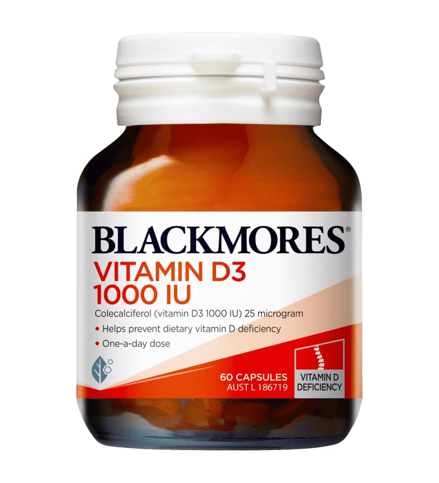 Blackmores Vitamin D3 1000IU 60 Capsules high Strength Vitamin d Made in Australia - Buy Online on GoSupps.com