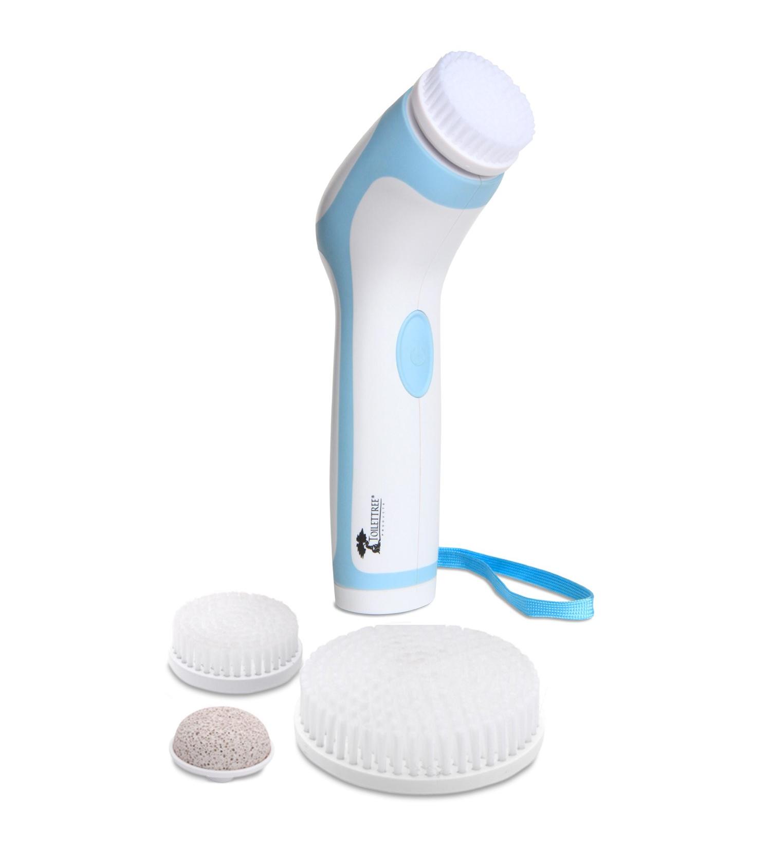 Skin Cleansing System Facial Brush & Body Care Kit for Women & Men - 4 Heads, Water-Resistant, Blue - Buy Online on GoSupps.com