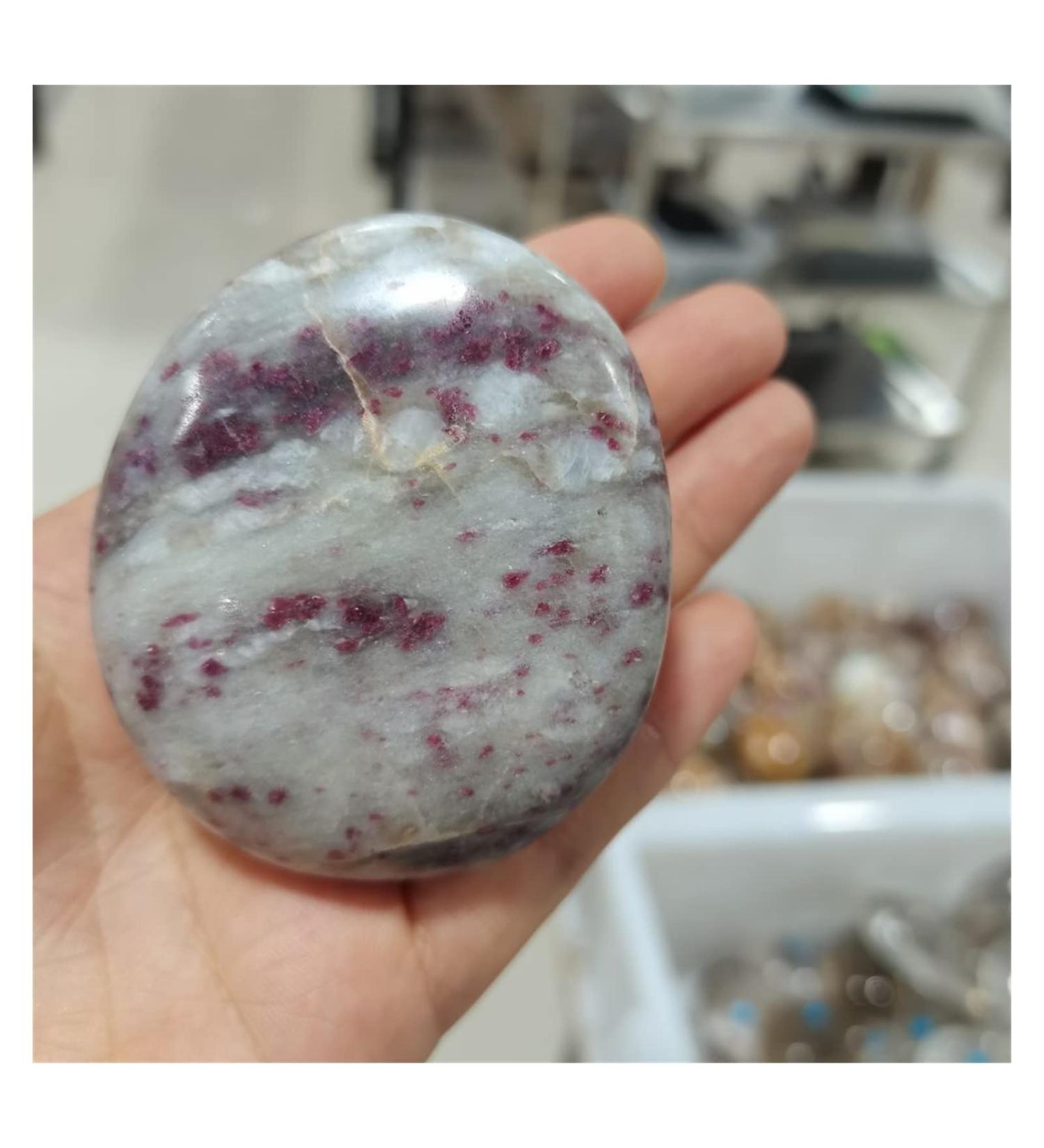 Natural Crystal Rough Natural Polished Plum Blossom Tourmaline Palm Stone Rubellite Quartz Granite Crystal Amulet Specimens Stones (Size : 100-200g) - Buy Online on GoSupps.com