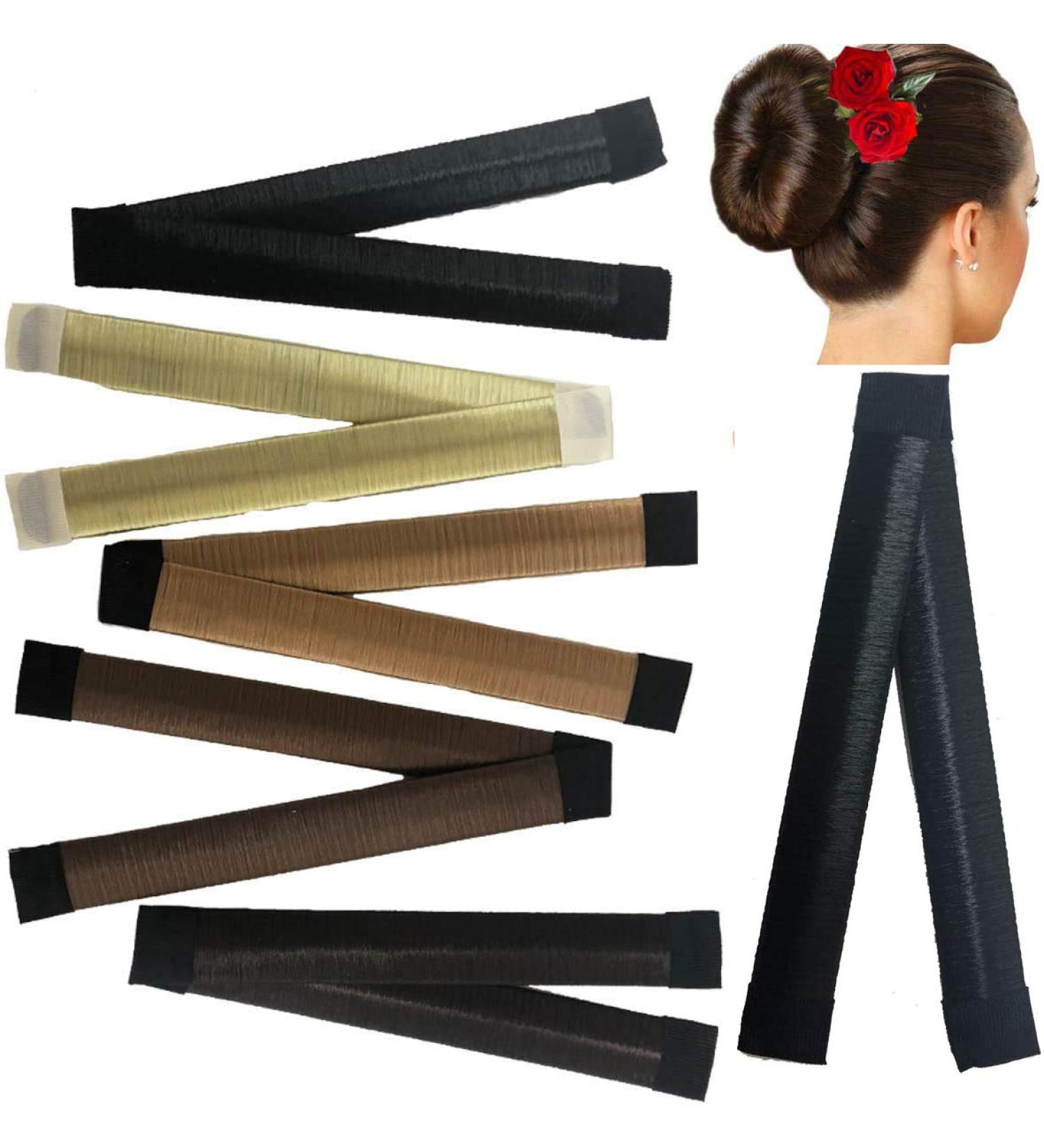 Magic Hair Bun Maker French Hairstyle Easy Snap Donut Styling DIY Bands (Black 01) - Buy Online on GoSupps.com