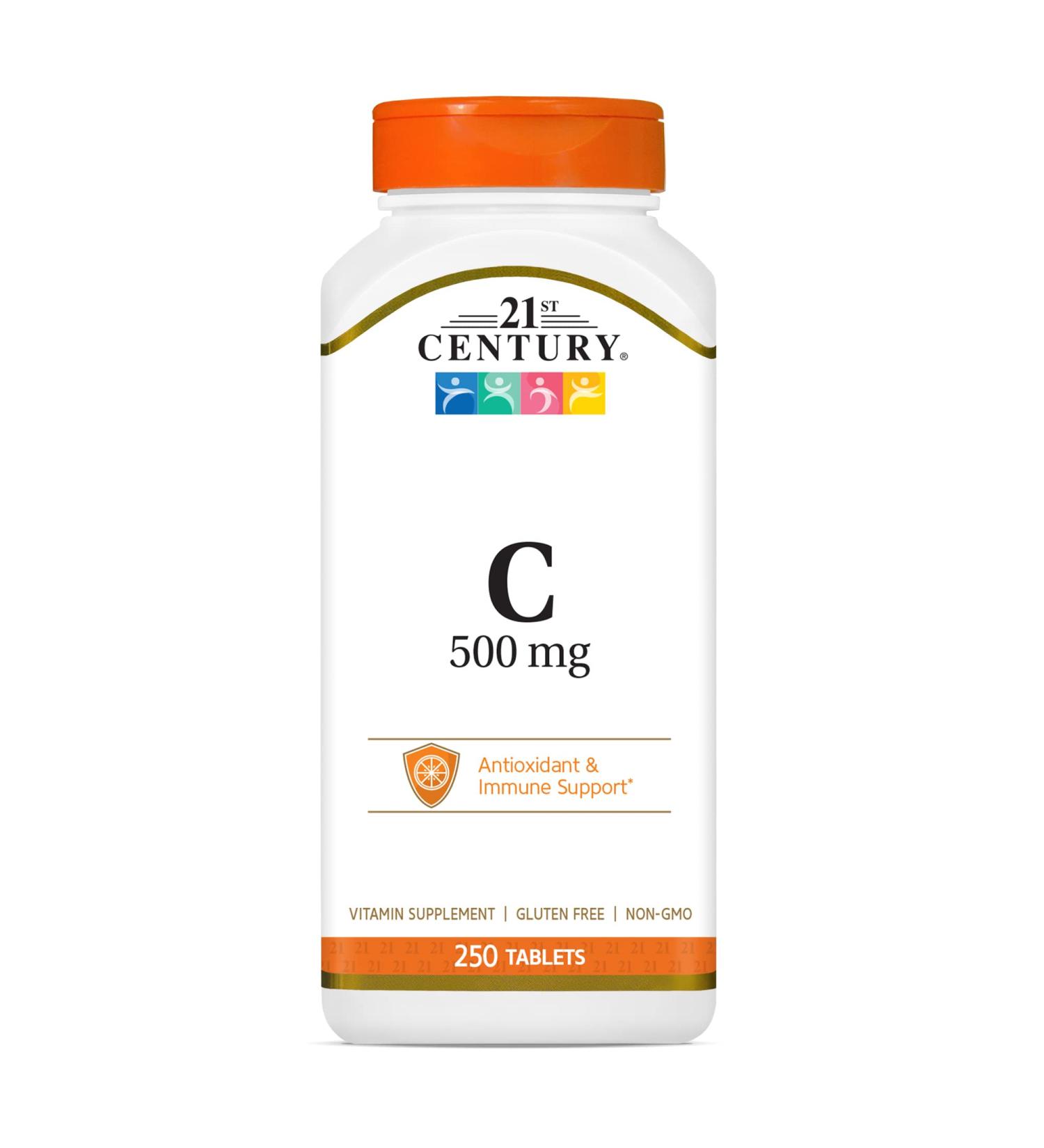 21st Century C-500 250 Tablets - High-Potency Vitamin C Supplement - Buy Online on GoSupps.com