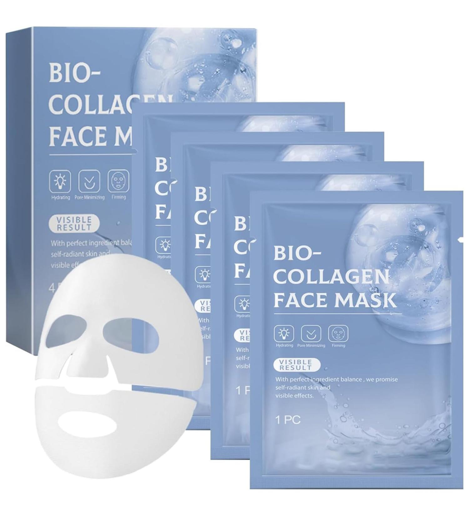 Bio-Collagen Real Deep Mask 4PCS Masque Collagene Visage Cor en Hydratant Anti- ge Mask Collagen Korean Bio Collagen Overnight Mask Collag ne Masque Soluble pour les Peaux S ches Ternes - Buy Online on GoSupps.com