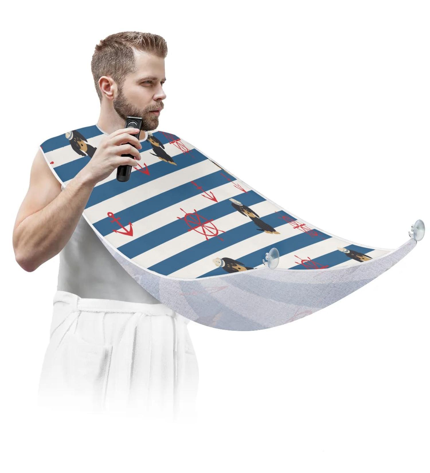 Beard Bib Apron for Men | Waterproof Hair Catcher & Grooming Cape | Perfect for Shaving & Trimming | Dog Anchor Included - Buy Online on GoSupps.com