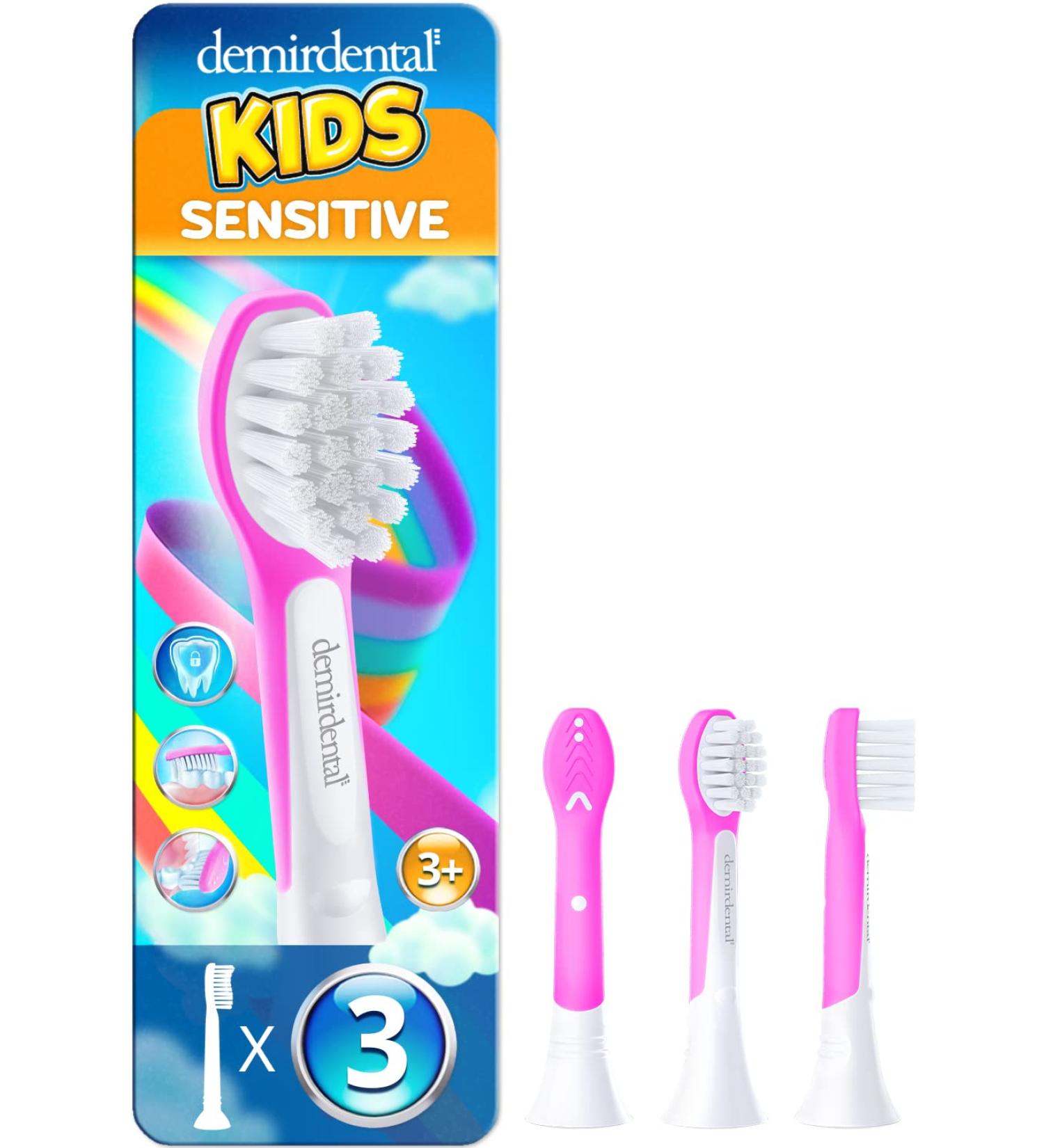 3 Pack demirdental for Kids Toothbrush Heads Suitable for Philips Sonicare for Kids Sonic toothbrushes Starting at 3 Years of Age HX6033 HX6034 Mini Purple - Buy Online on GoSupps.com