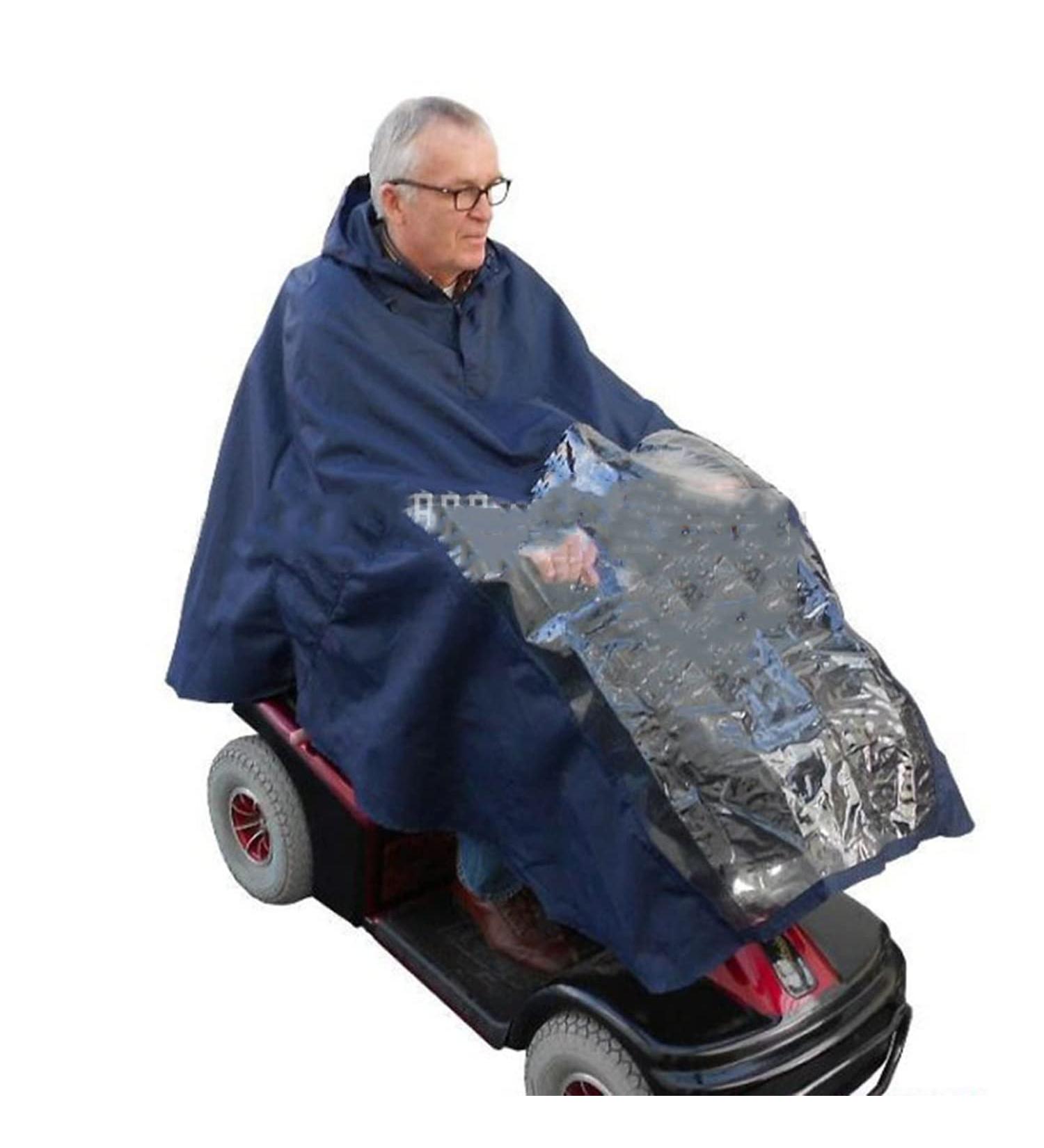 Universal Waterproof Rain Poncho for Mobility Scooter Large Windproof Rain Protector Scooter Cape Hooded Raincoat Wheelchair Rain Cover - Buy Online on GoSupps.com