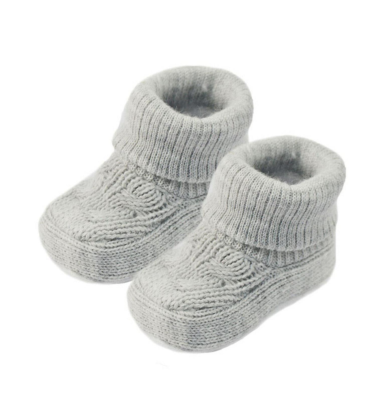 Royal Icon Baby Booties 0-3 Months - Grey Soft and Stylish Newborn Slippers for Boys and Girls - Ri403 - Buy Online on GoSupps.com
