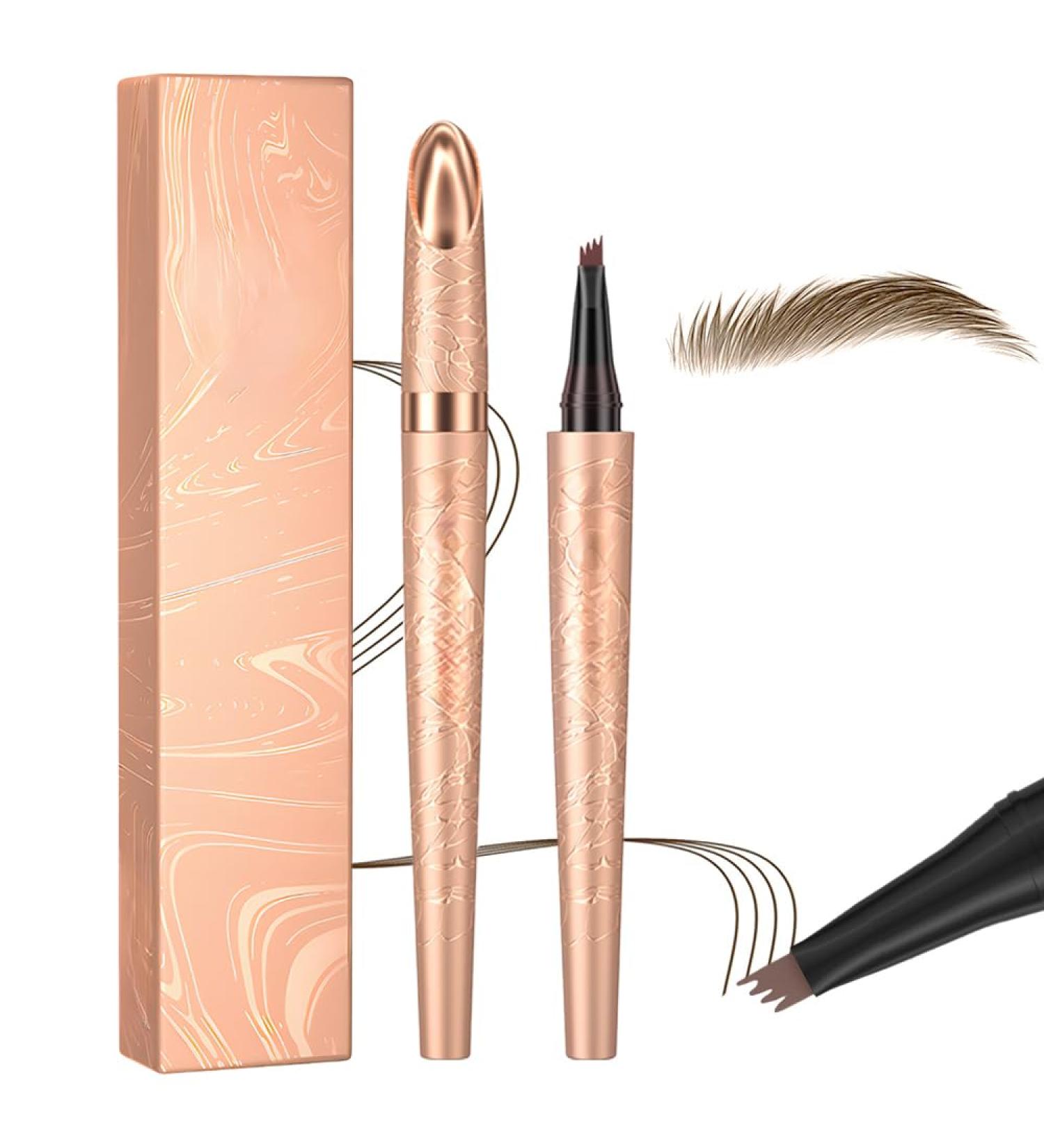 3D Microblading Eyebrow Pencil Waterproof with 4 Fork Tip for Natural Eyebrows Precise Pencil for Women and Beginners Long Lasting for Daily Use (Light Brown) - Buy Online on GoSupps.com
