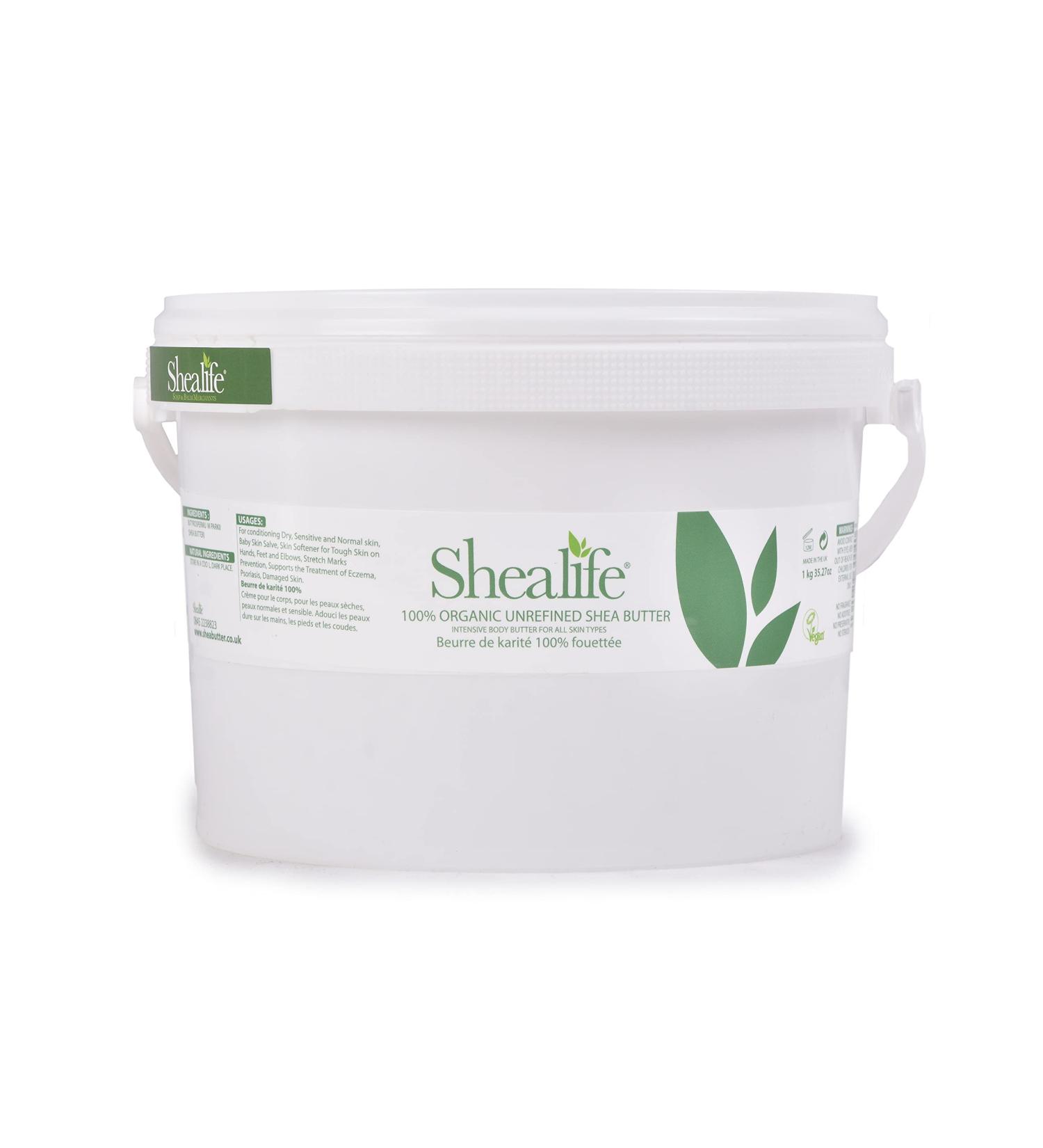 Organic Unrefined Shea Butter - 1 Kg | Moisturizer for Sensitive & Dry Skin | Baby Skin Salve for Eczema & Psoriasis | Shea Life Skincare - Buy Online on GoSupps.com