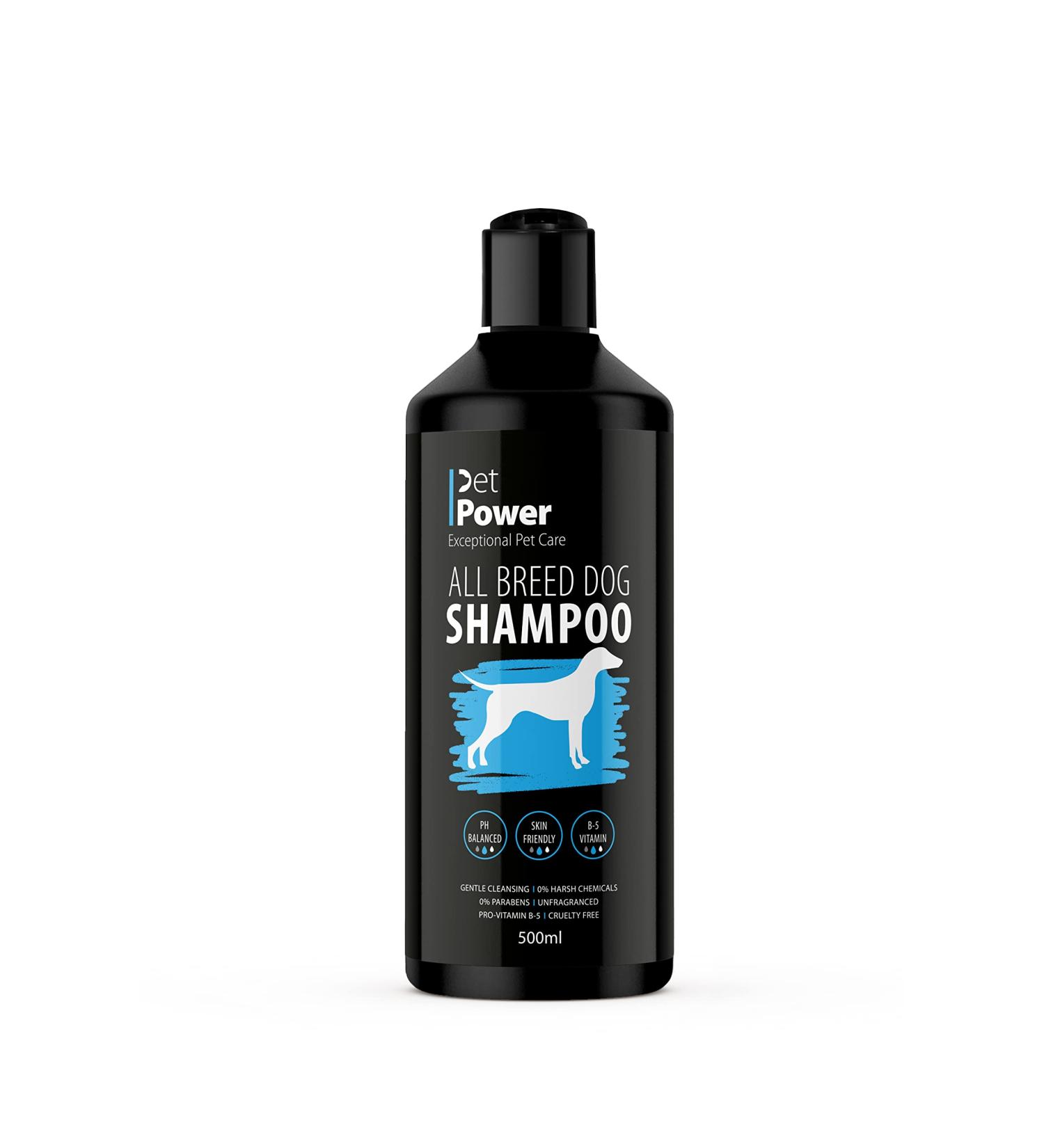 Pet Power All Breed Dog Shampoo | Grooming Deodorising Deep Cleaning Moisturising | Pro-Vitamin B5 | pH Balanced 500ml - Buy Online on GoSupps.com