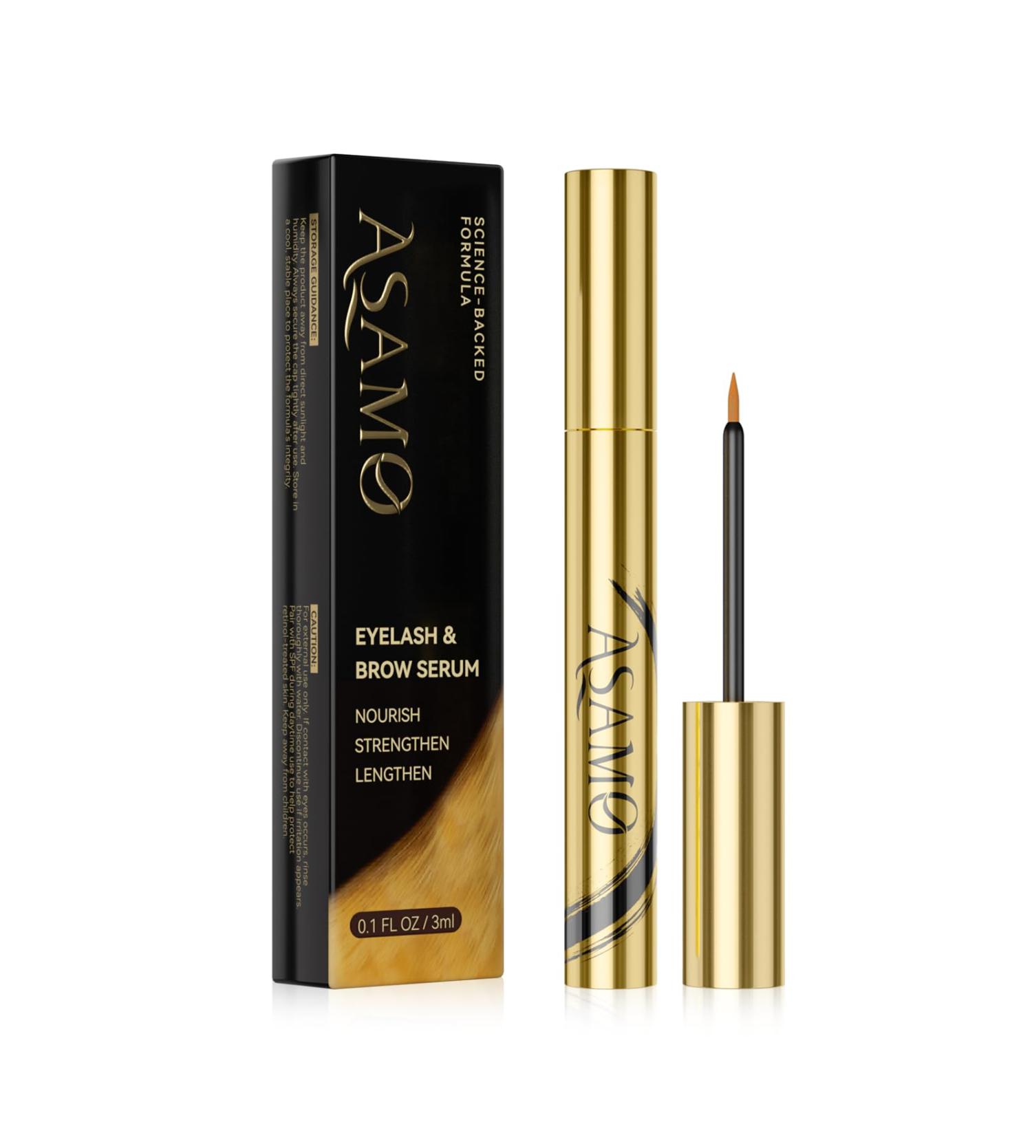 Eyelash & Eyebrow Growth Serum 15 Plant Extracts for Longer Denser & Fuller Lashes & Brows Boosts Natural Hair Development eyelash serum Hypoallergenic Oil-Free lash growth serum (Golden Yellow) - Buy Online on GoSupps.com