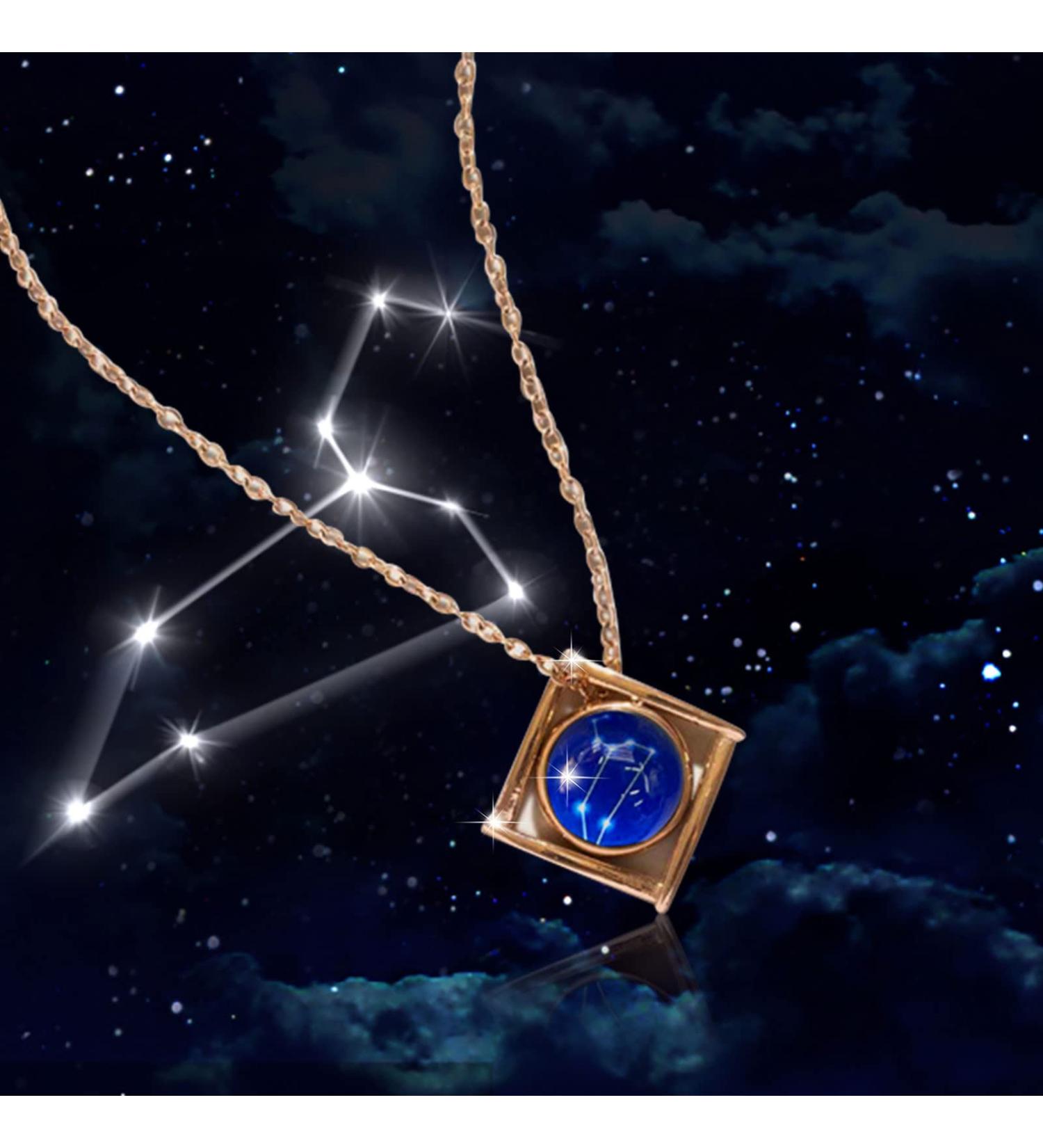 Women's Map Pendant Twelve Necklace Constellation Wild Necklace Simple Personality Clavicle Star Necklaces & Pendants Simulated Diamond Initial Necklace (F One Size) - Buy Online on GoSupps.com
