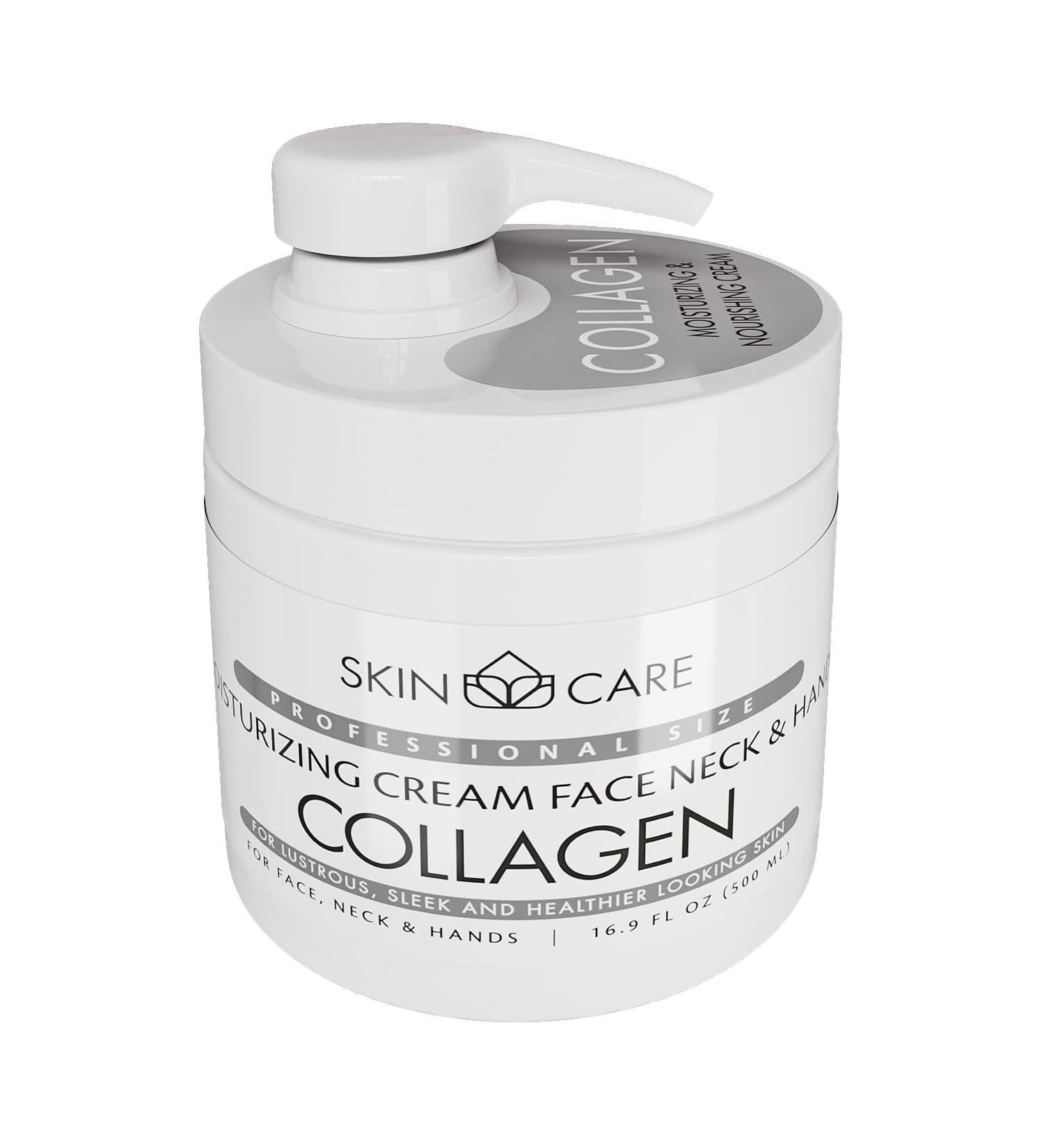 Buy 3-in-1 Collagen Moisturizing Cream for Face Neck & Hands - All Skin Types - 16.9 fl. oz - Daily Hydration & Absorption - Buy Online on GoSupps.com