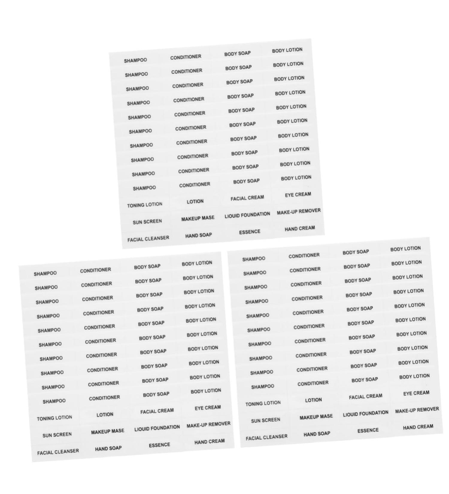 LALAFINA 60 Sheets Stickers Bottle Shampoo Tag Cosmetics Classification Label Travel Paper Skin Care Products As Shownx3pcs 12.00X4.00X0.20CMx3pcs - Buy Online on GoSupps.com