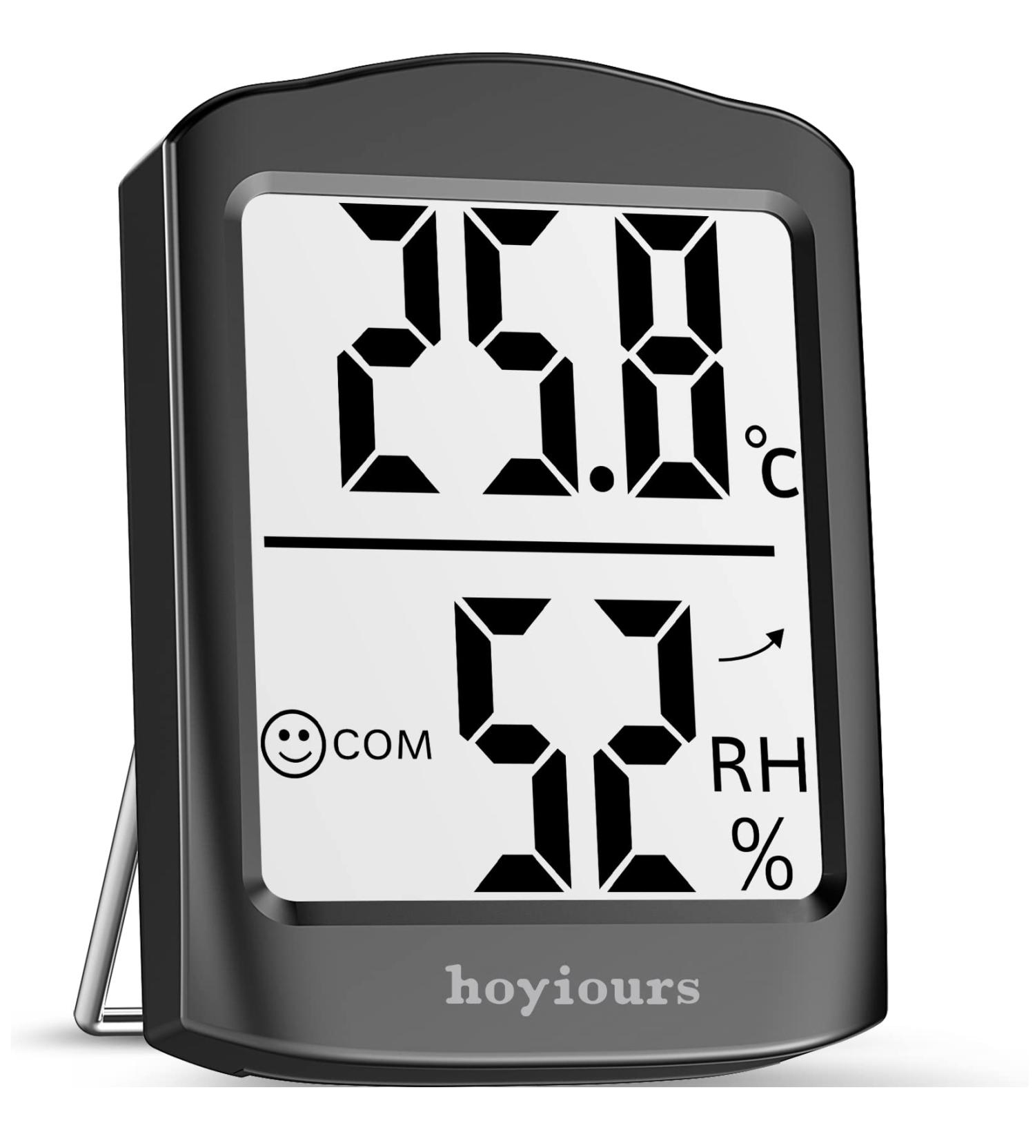 Buy Hoyiours Digital Thermo-Hygrometer - Large LCD Fast Refresh & Smiley Indicator for Home Office & Greenhouse - Best Indoor Temperature & Humidity Monitor - Buy Online on GoSupps.com