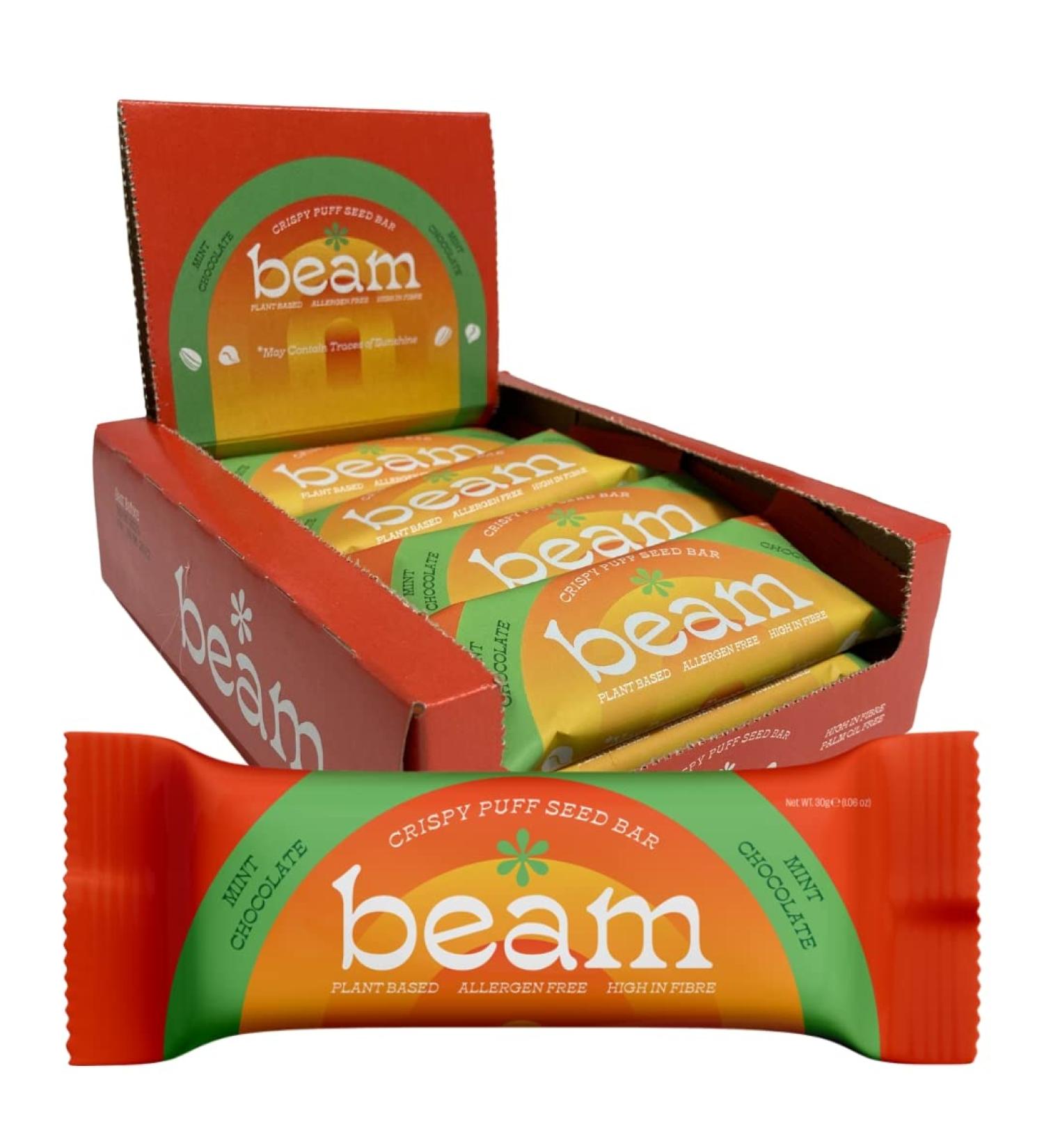 BEAM Mint Chocolate Seed Bar | Nut Free, Gluten Free, Dairy Free | High Fiber, Plant-Based Snack | 12x30g Bars - Buy Online on GoSupps.com