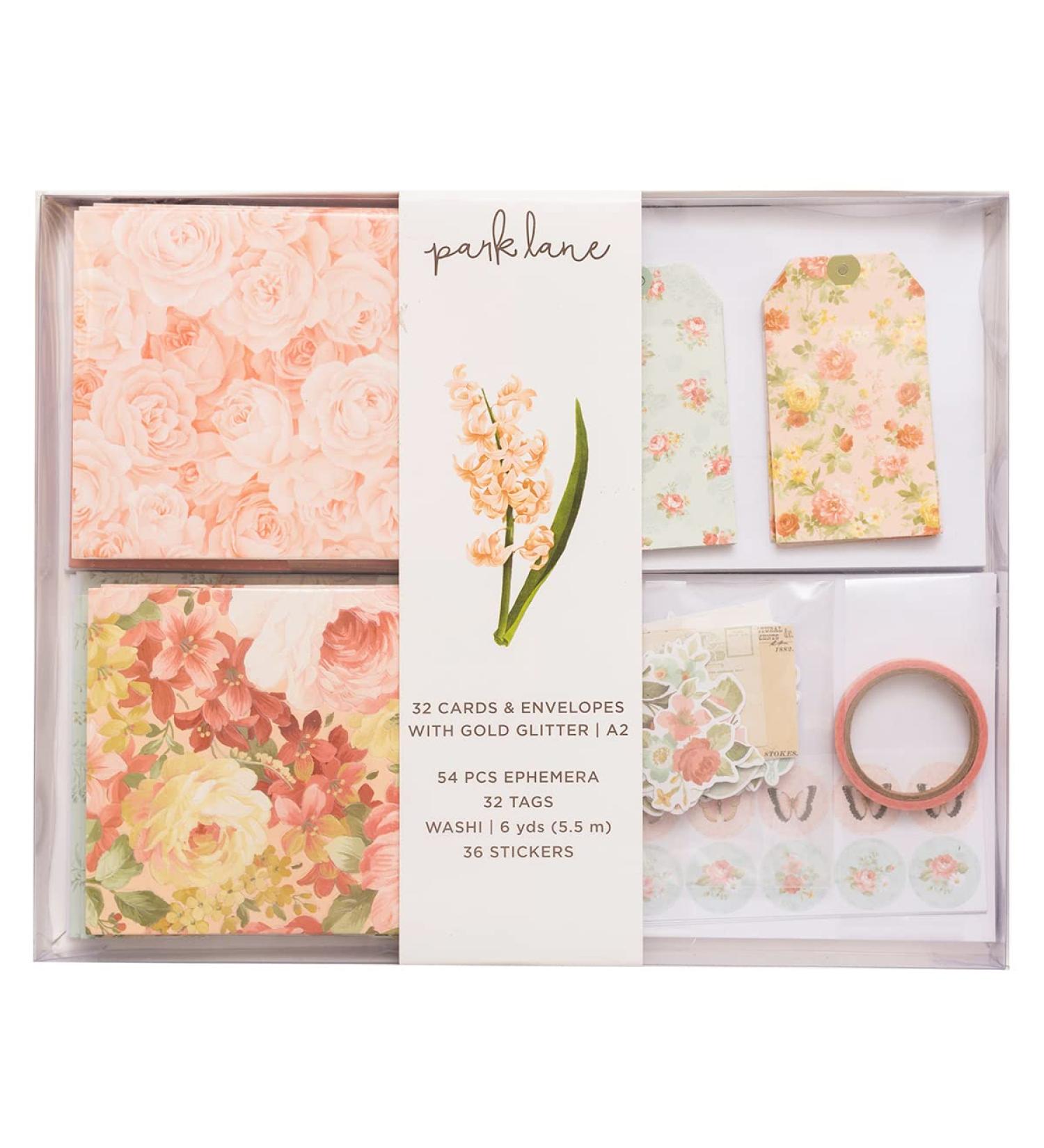 Floral Card Making Kit: 32 Blank Cards, Envelopes, Washi Tape, Stickers, Ephemera & Gift Tags | DIY Greeting Cards Supplies - Buy Online on GoSupps.com
