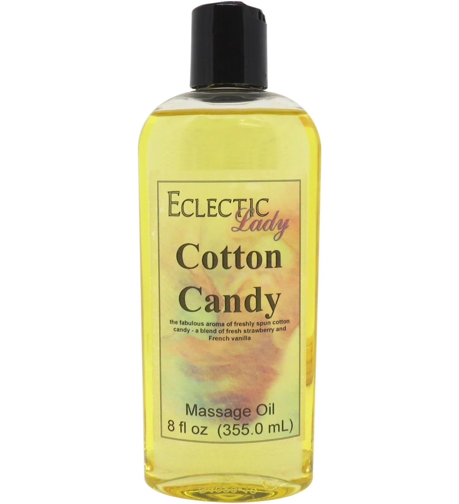 Cotton Candy Massage Oil 8 oz | Sweet Almond & Jojoba Oil | Preservative-Free Aromatherapy Relaxation - Buy Online on GoSupps.com