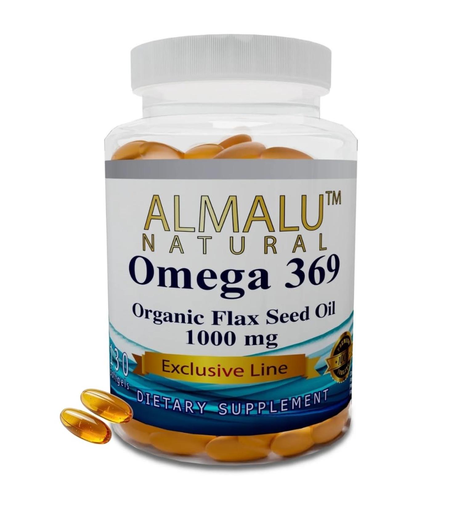 Almalu Omega 369 Omega 3-6-9 Softgels (Flaxseed Oil) 130 Capsules - Buy Online on GoSupps.com