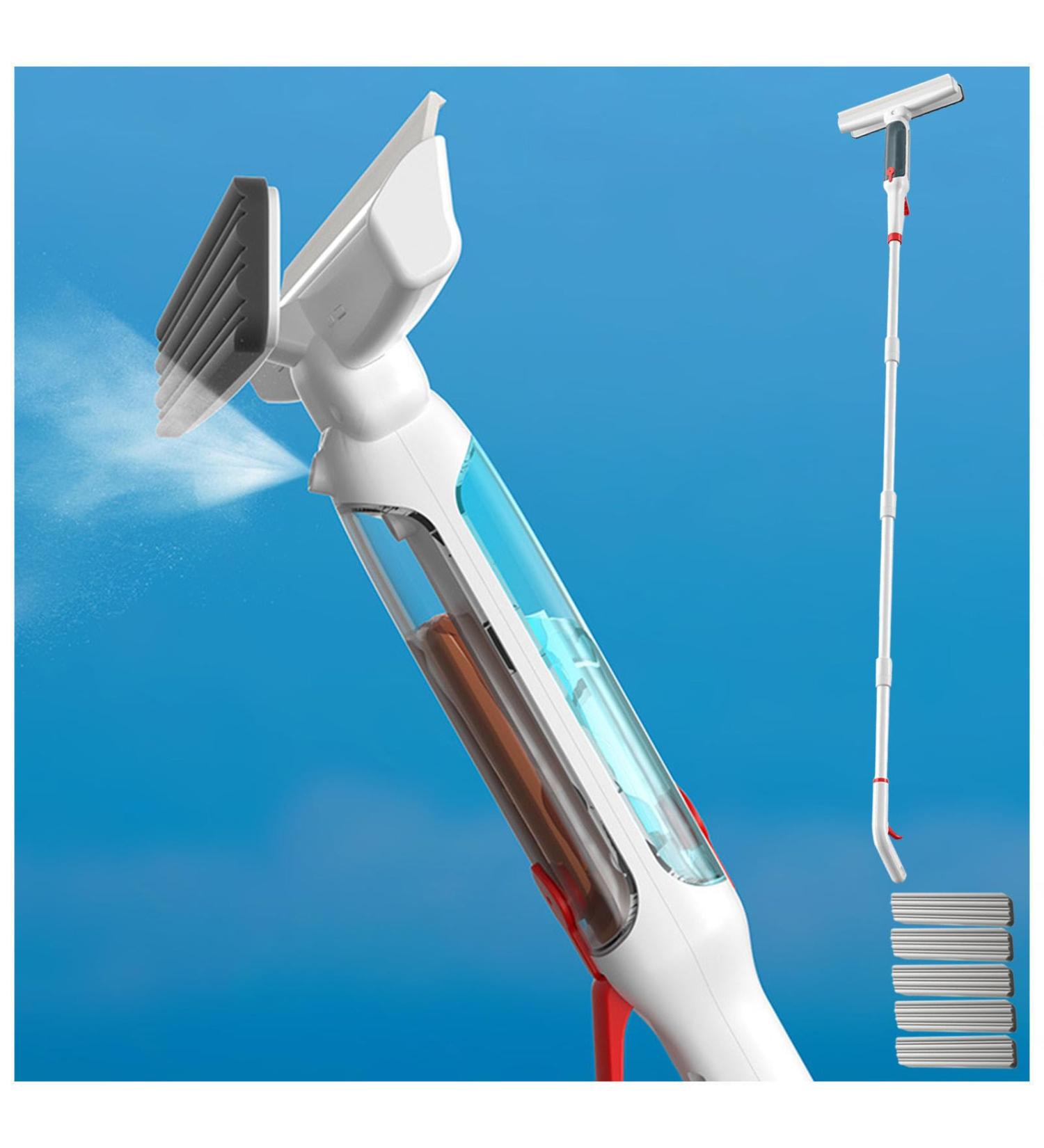 RRRYYYZZ 75'' Spray Window Cleaning Kit with 4-Section Extension Pole 4 in 1 Window Squeegee for Home Window Washing Kit with Sewage Collector and 5 Pads - Buy Online on GoSupps.com