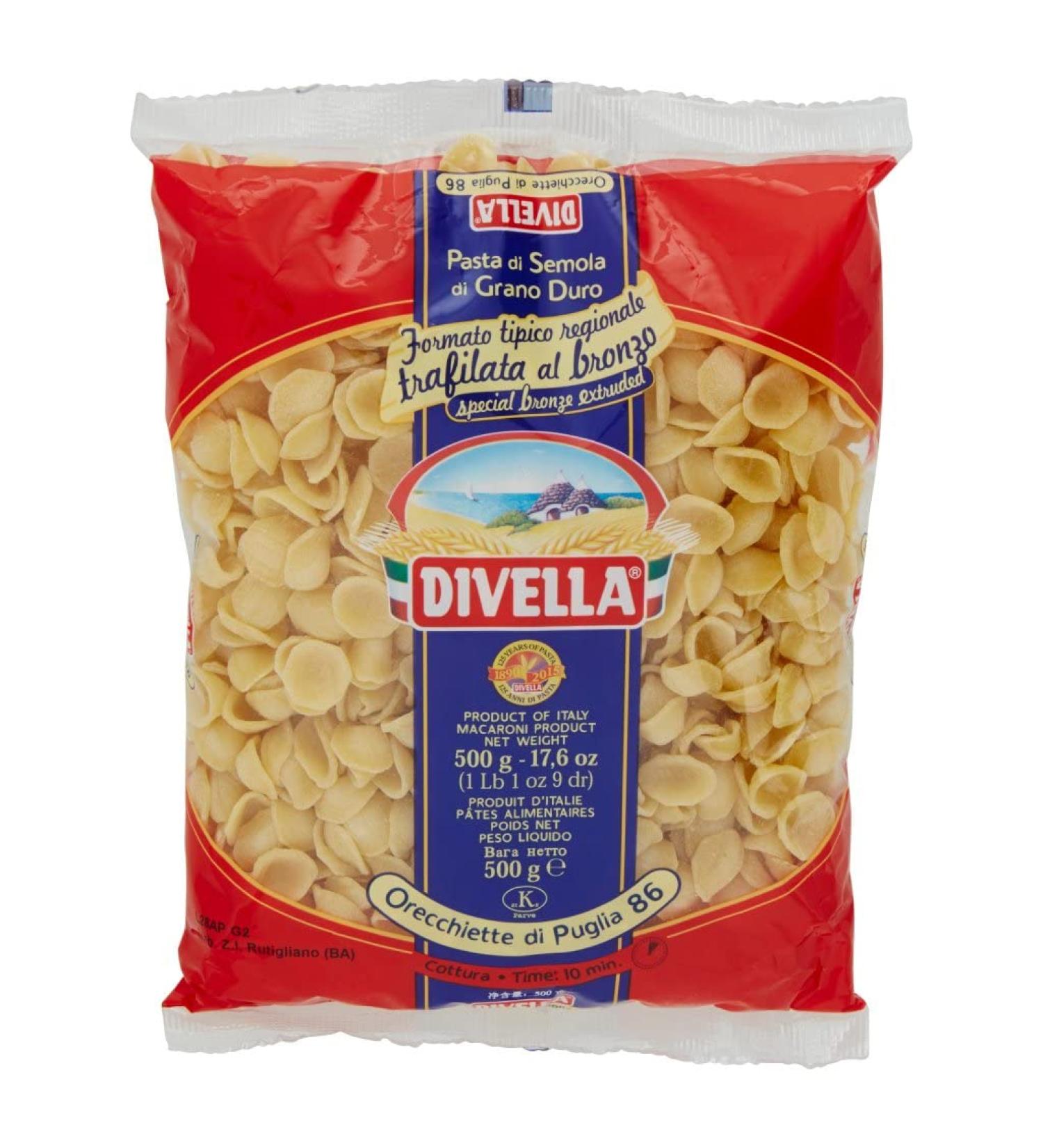  Italian Gourmet E.R. Divella Orecchiette di Puglia N. 86 Set of 10 durum wheat semolina pasta 500 g + Italian Gourmet Polpa di Pomodoro box 400 g - Buy Online on GoSupps.com