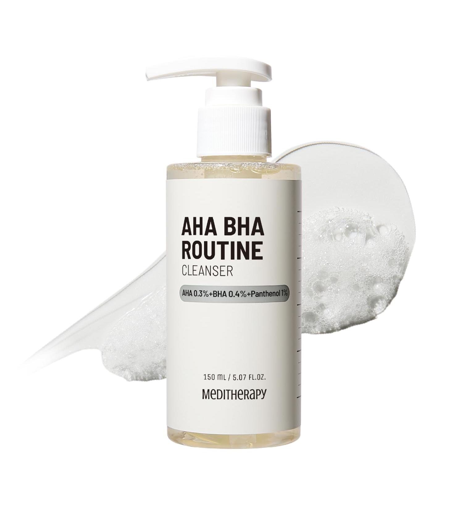 MEDITHERAPY Aha Bha Routine Cleanser 5.07 Fl. Oz Mild Acne Face Wash for Sensitive Skin Gel Type Deep Pore Cleanser Blackhead Remover Exfoliating Korean Skin Care - Buy Online on GoSupps.com
