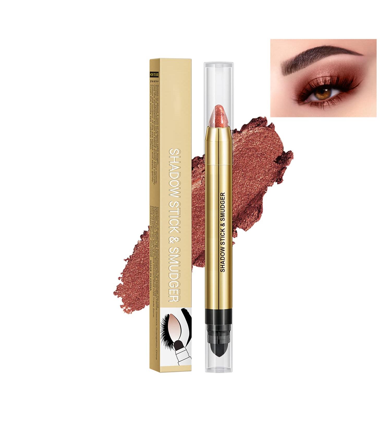 Eyeshadow Stick 2 in 1 Glitter Eyeshadow Pencil Waterproof Long-lasting Eyeshadow Brightener Smooth Shimmer Stick with Soft Brush for Eye Makeup (#05) - Buy Online on GoSupps.com