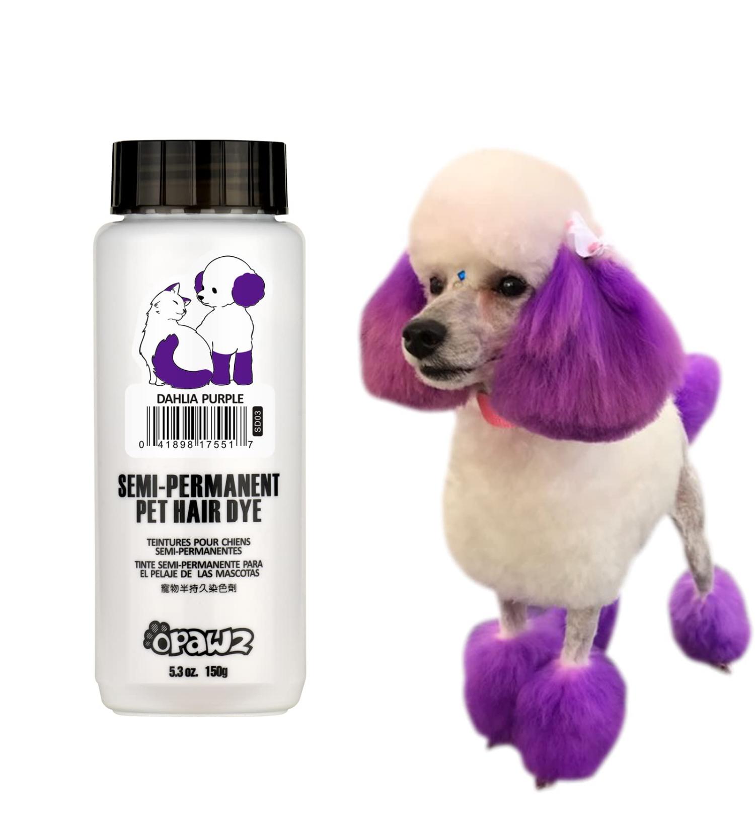 OPAWZ Semi-Permanent Dog Hair Dye - Food-Grade Pigment, Non-Toxic Pet Hair Dye for Dogs, Cats & All Pets - Dahlia Purple - Buy Online on GoSupps.com