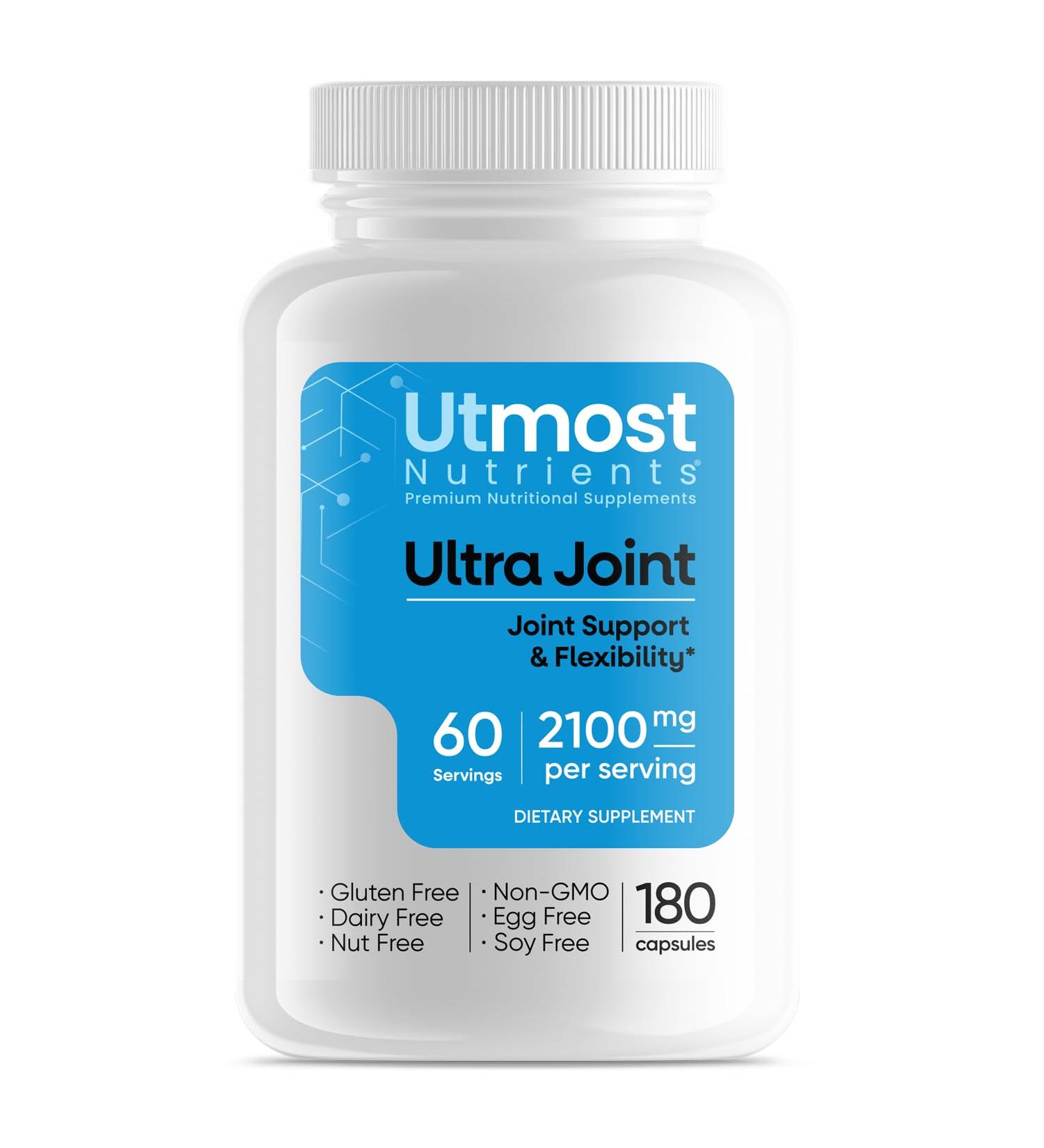 Ultra Joint Supplement - Non-GMO Gluten Free Glucosamine Blend for Joint Comfort & Flexibility - 180 Capsules - Buy Online on GoSupps.com