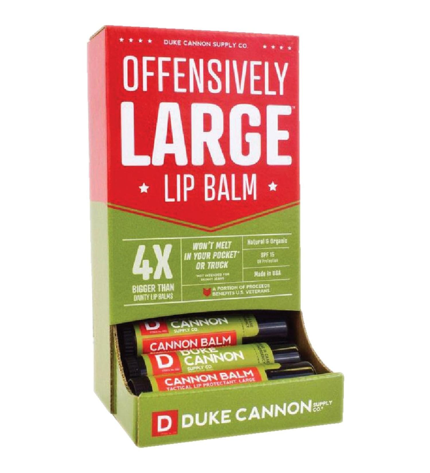 Duke Cannon Balm 140 Tactical Lip Protectant 15 Pack - Fresh Mint Flavored Lip Balm for Men with SPF 30 Large Size Premium Ingredients 0.56oz