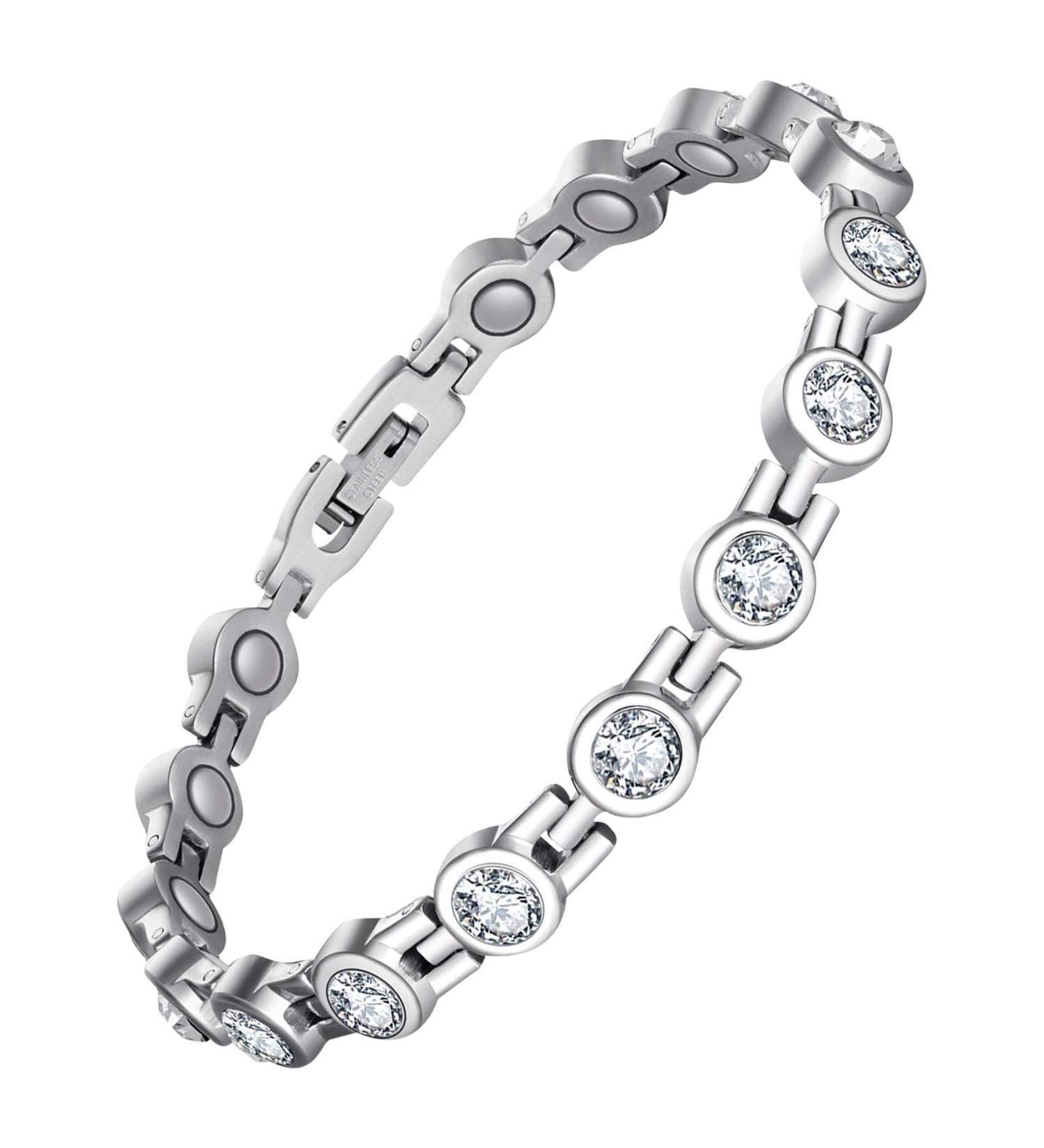 JECANORI Women's Magnetic Bracelet - Titanium Steel Health Jewelry with 3500 Gauss Magnets - Buy Online on GoSupps.com