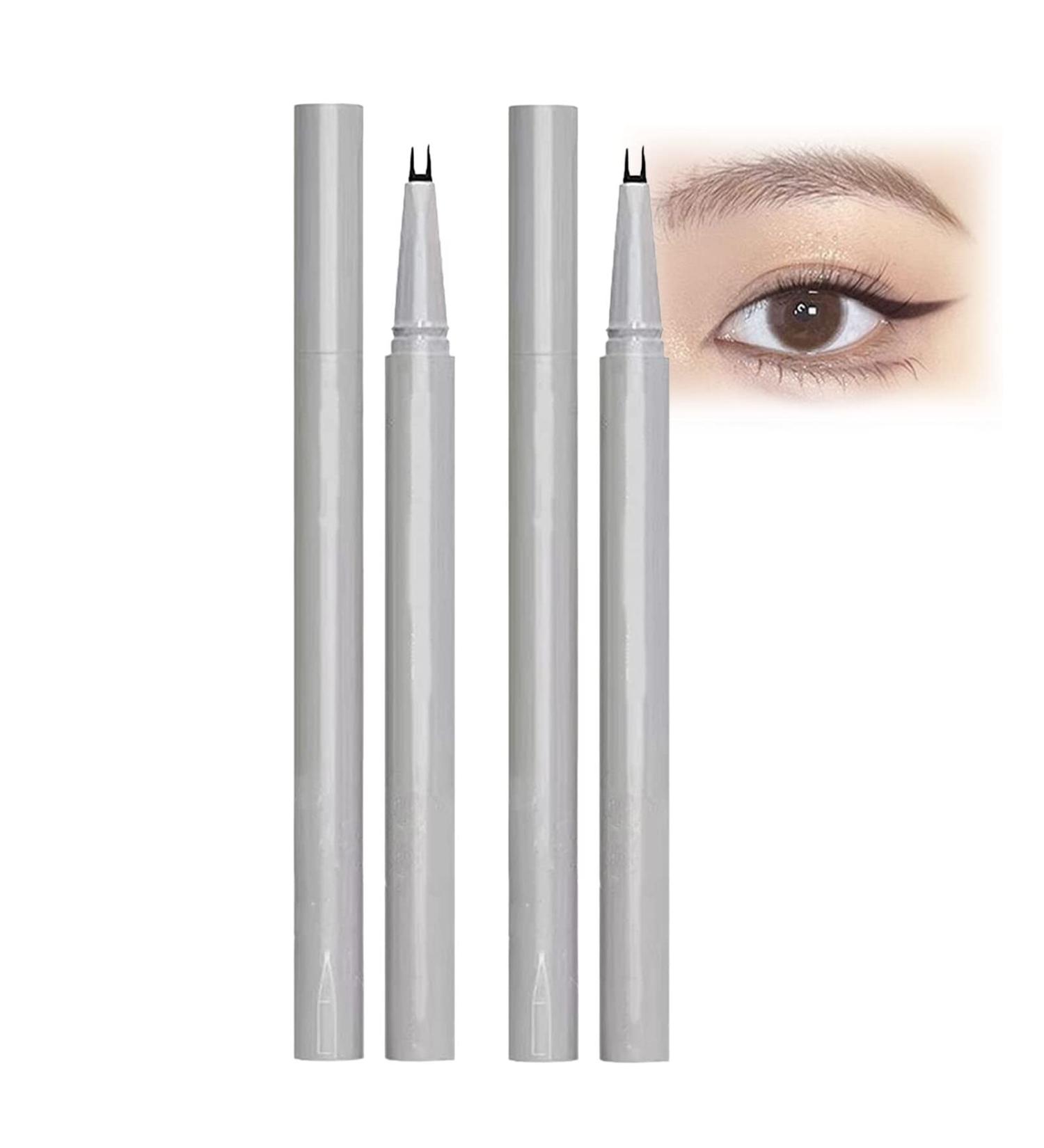 Double Tip Lower Eyelash Pencil Long Lasting Waterproof Liquid Eyeliner Two-Claw Bottom Lashes Pencil 0.01MM Waterproof Anti-Smudge (2*Black) - Buy Online on GoSupps.com