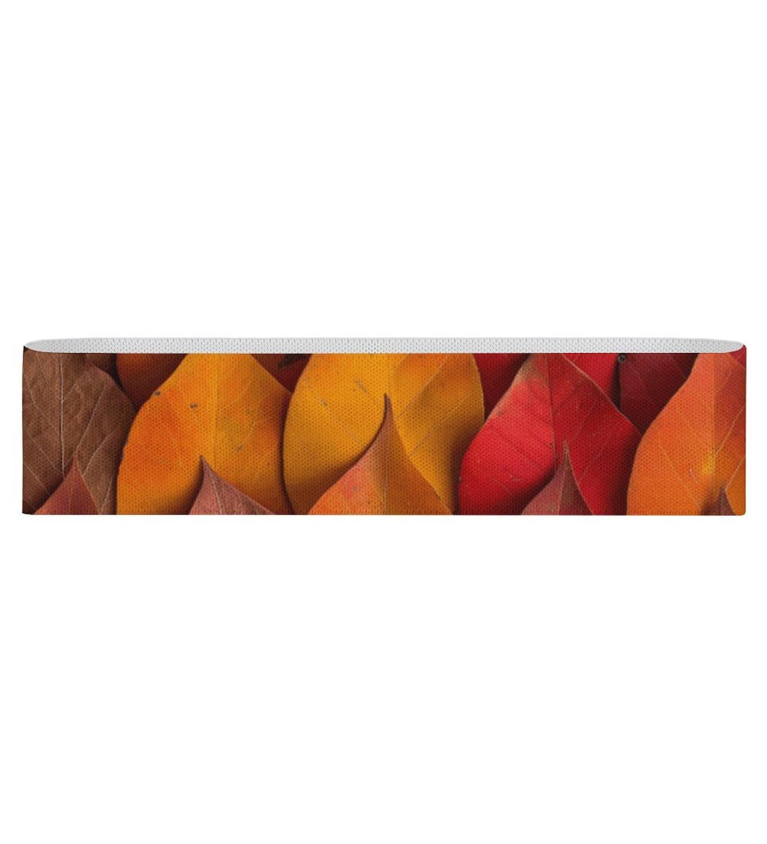 Shop Resistance Bands - Orange & Yellow Leaves Printed Elastic Fitness Bands for Effective Leg Workouts - Buy Online on GoSupps.com