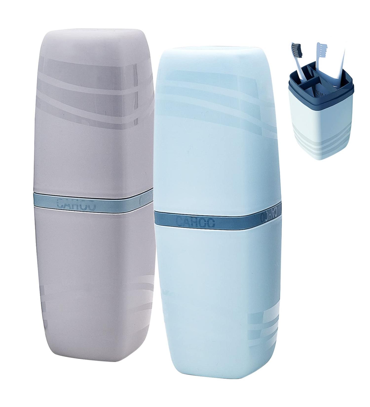 Forynxhwin Travel Tooth Cleaning Cups Set | 2-Piece Toothbrush Case for Camping Business Trips & Daily Use - Buy Online on GoSupps.com