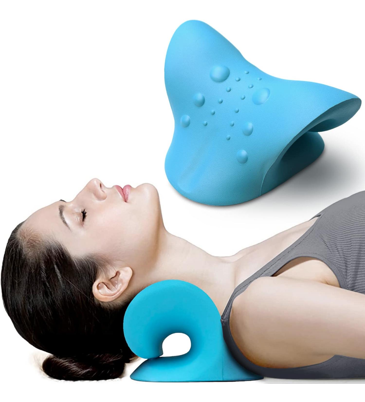 Neck and Shoulder Relaxer for Pain Relief - Neck Stretcher for TMJ - Cervical Traction Device for Spine Alignment (Dodger Blue) - Buy Online on GoSupps.com