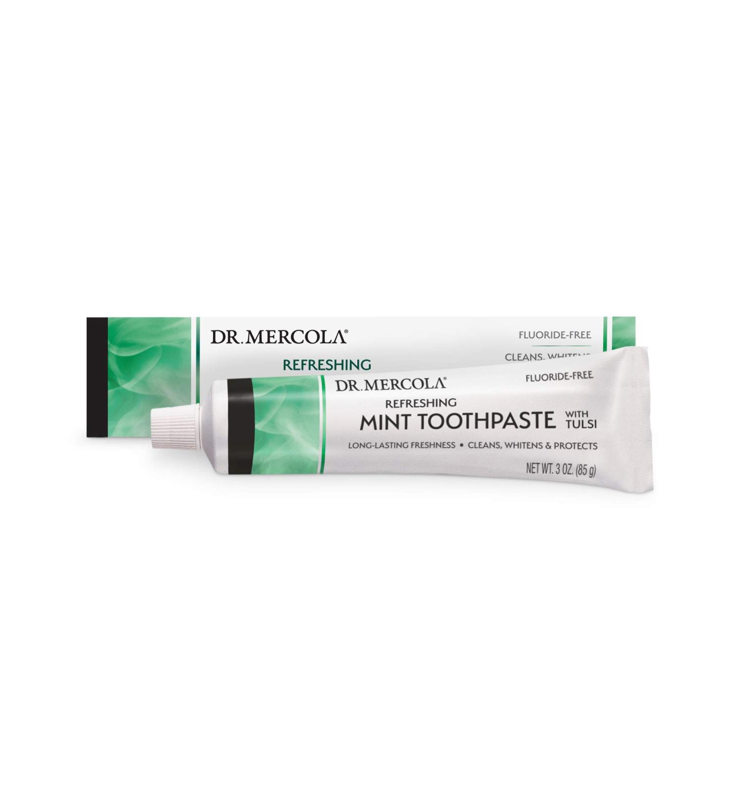 Dr. Mercola Refreshing Toothpaste with Tulsi Cool Mint 3 oz (85 g)