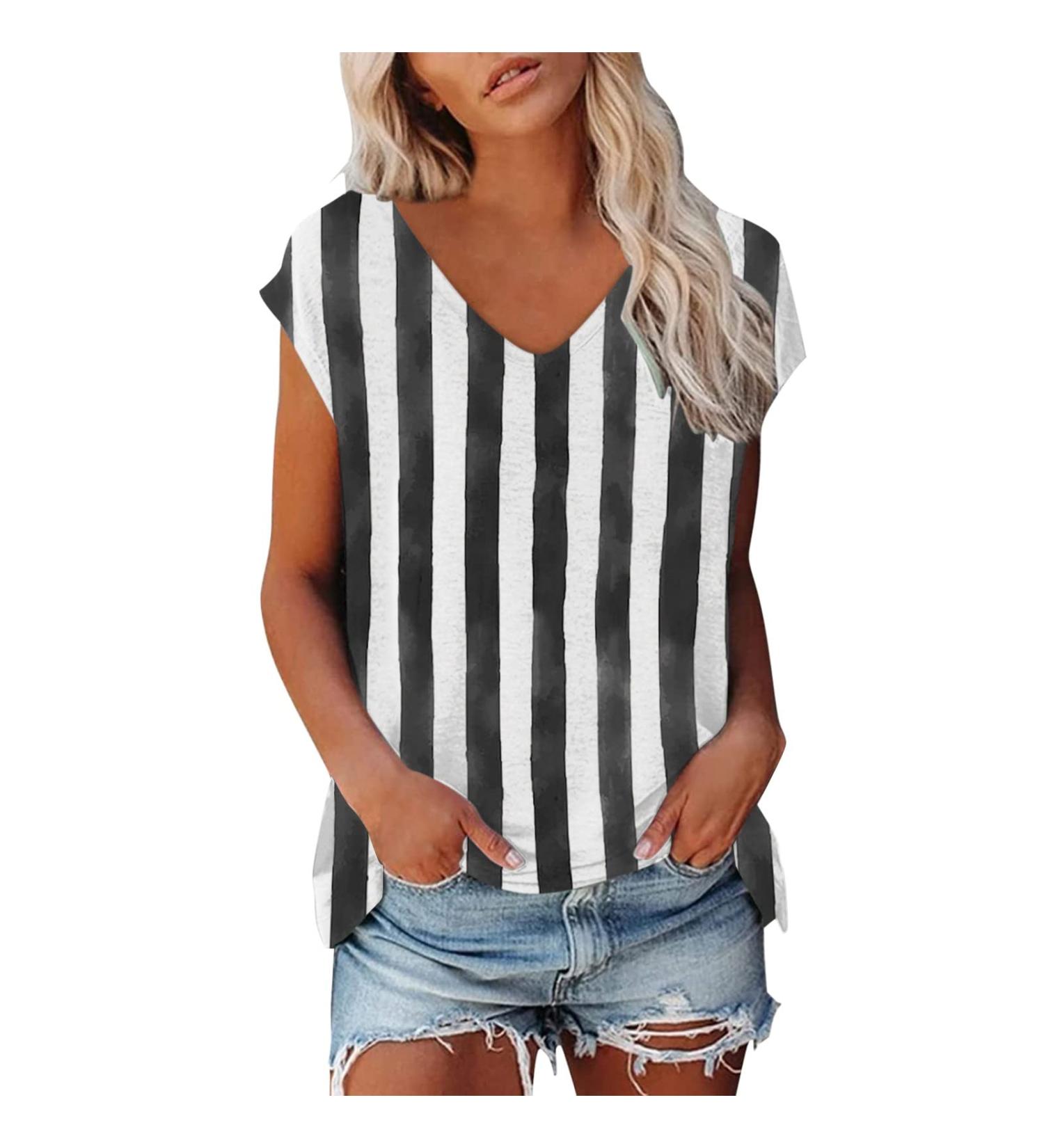 Short Sleeve T Shirts Clothing Woman T-Shirt Casual Black Clothing Top Women's Floral Pattern for Women Crop Tops Shirt Shirts Top Women's Summer Tank Top 1-black M - Buy Online on GoSupps.com