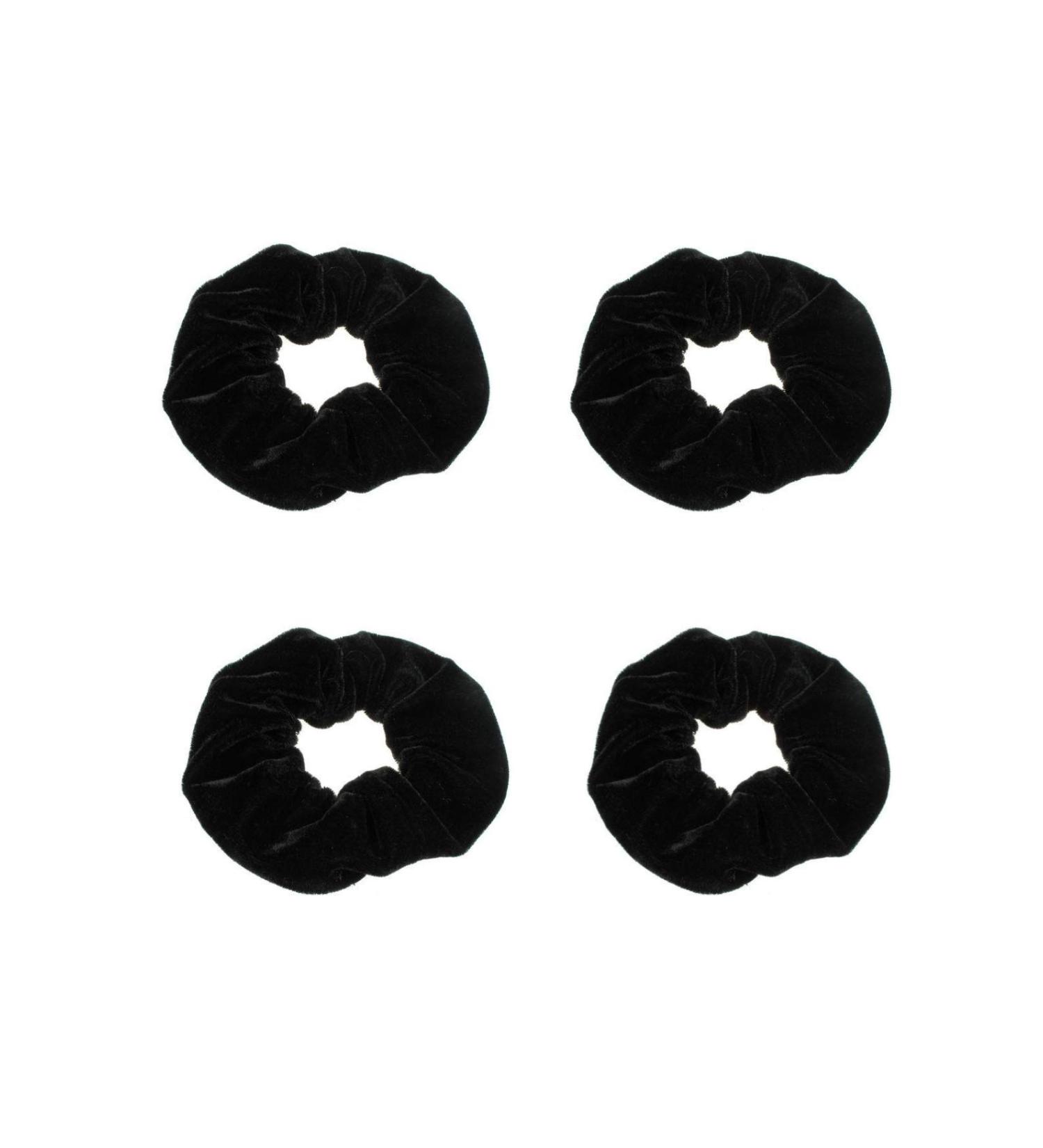 4 Pieces Velvet Hair Scrunchies Black Elastics Scrunchy Bobbles Soft Hair Bands Hair Ties