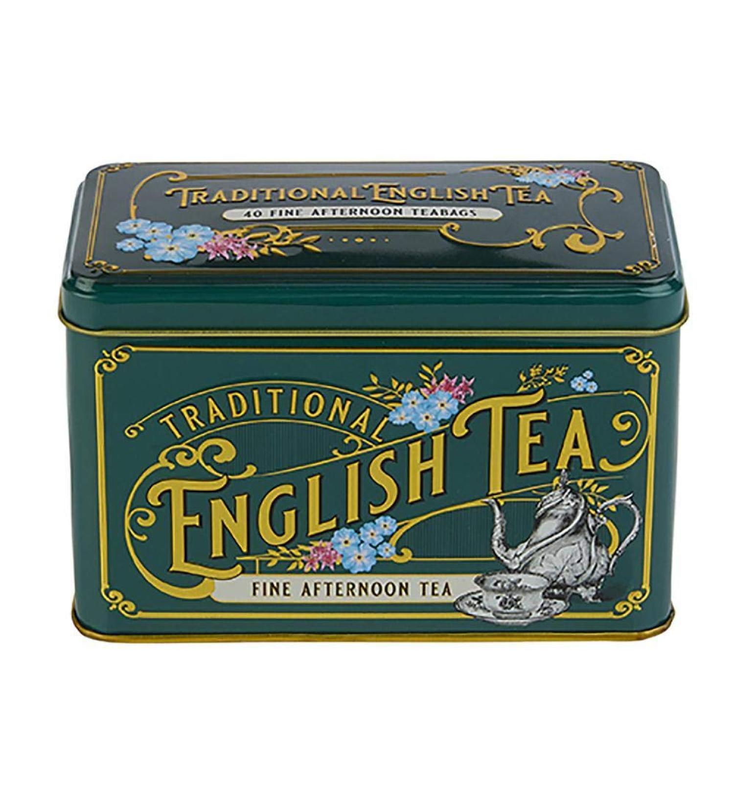 Vintage Victorian Tea Tin with 40 English Afternoon Teabags - 40 Count | New English Teas - Buy Online on GoSupps.com