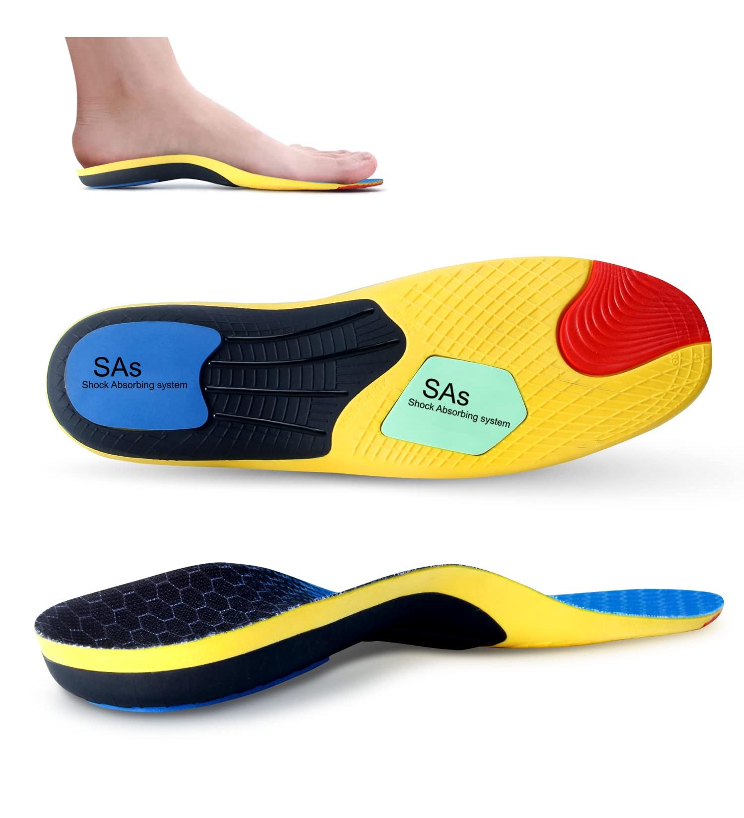 Arch Support Orthotics Shoe Inserts for Flat Feet & Plantar Fasciitis - Maximum Support & Comfort Insoles for Men & Women - Buy Online on GoSupps.com