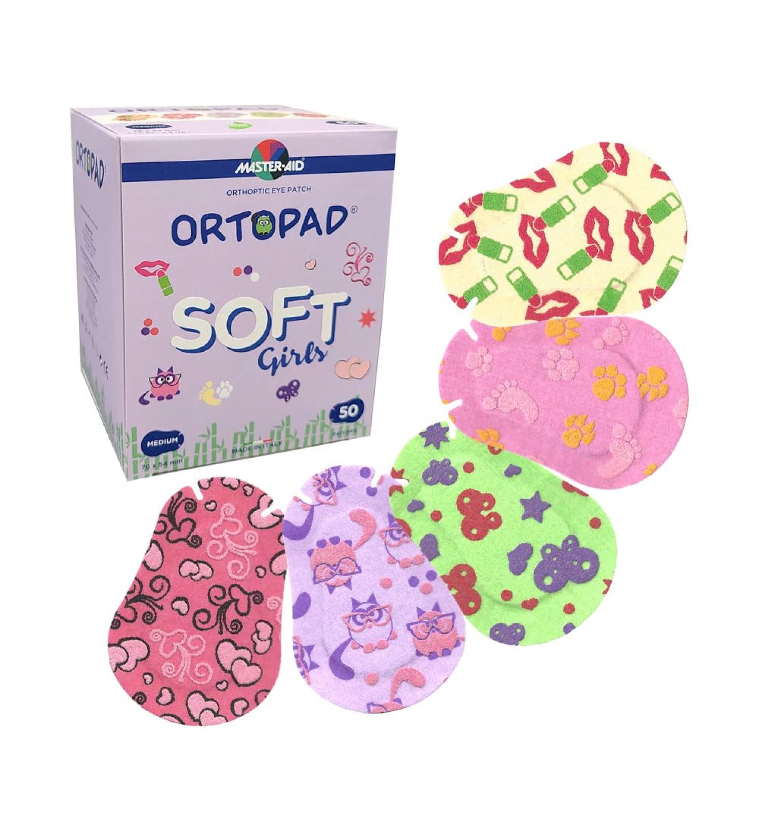 Ortopad Soft Bamboo Girls Eye Patches | 50/Box - Medium Size (2-4 yrs) with Textured Accents - International Shipping Available - Buy Online on GoSupps.com