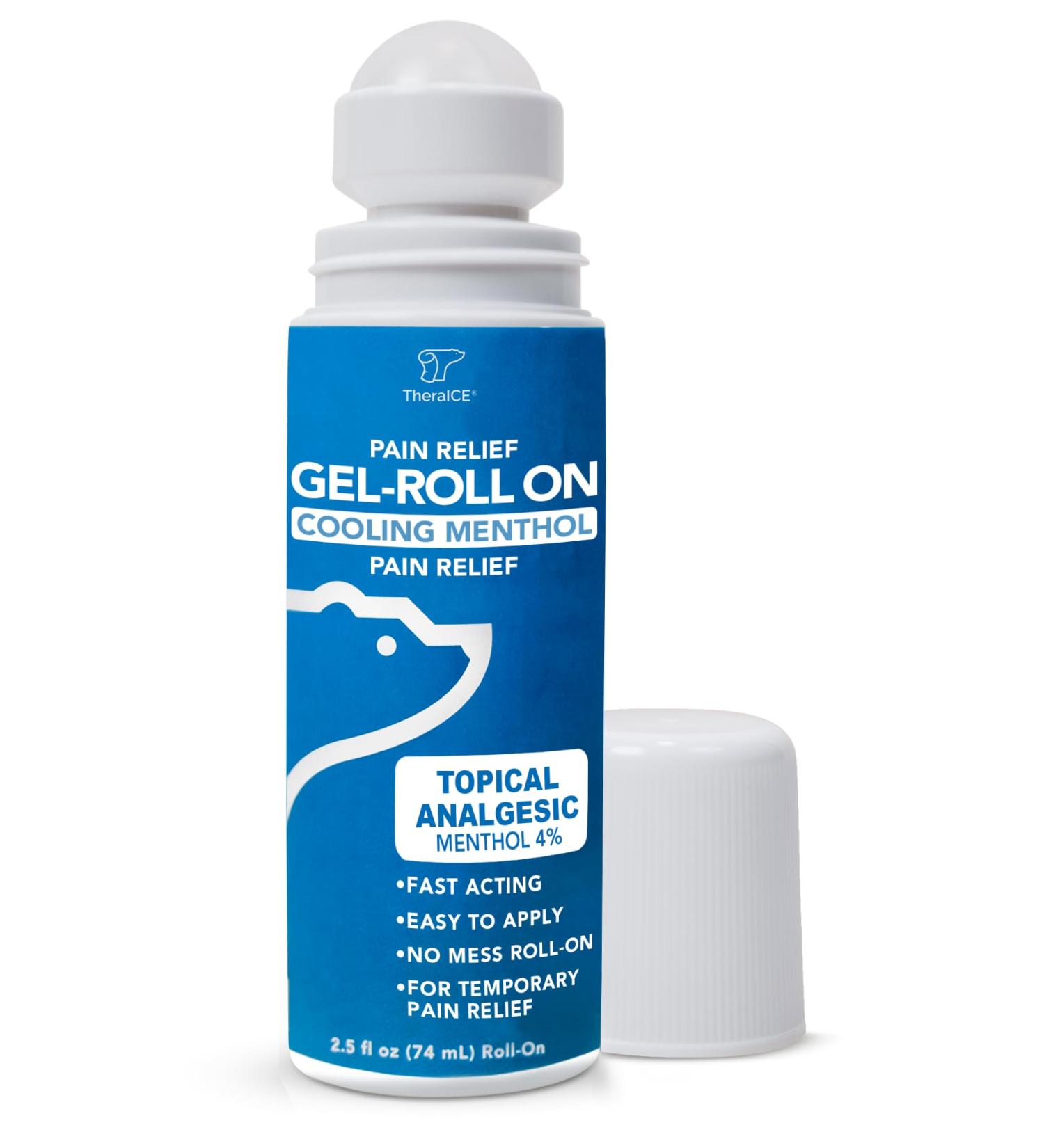 TheraICE Pain Relief Roll On 2.5 FL OZ - Fast Acting Icy Gel with Menthol for Muscles Joints Arthritis Back Knee & More - Buy Online on GoSupps.com