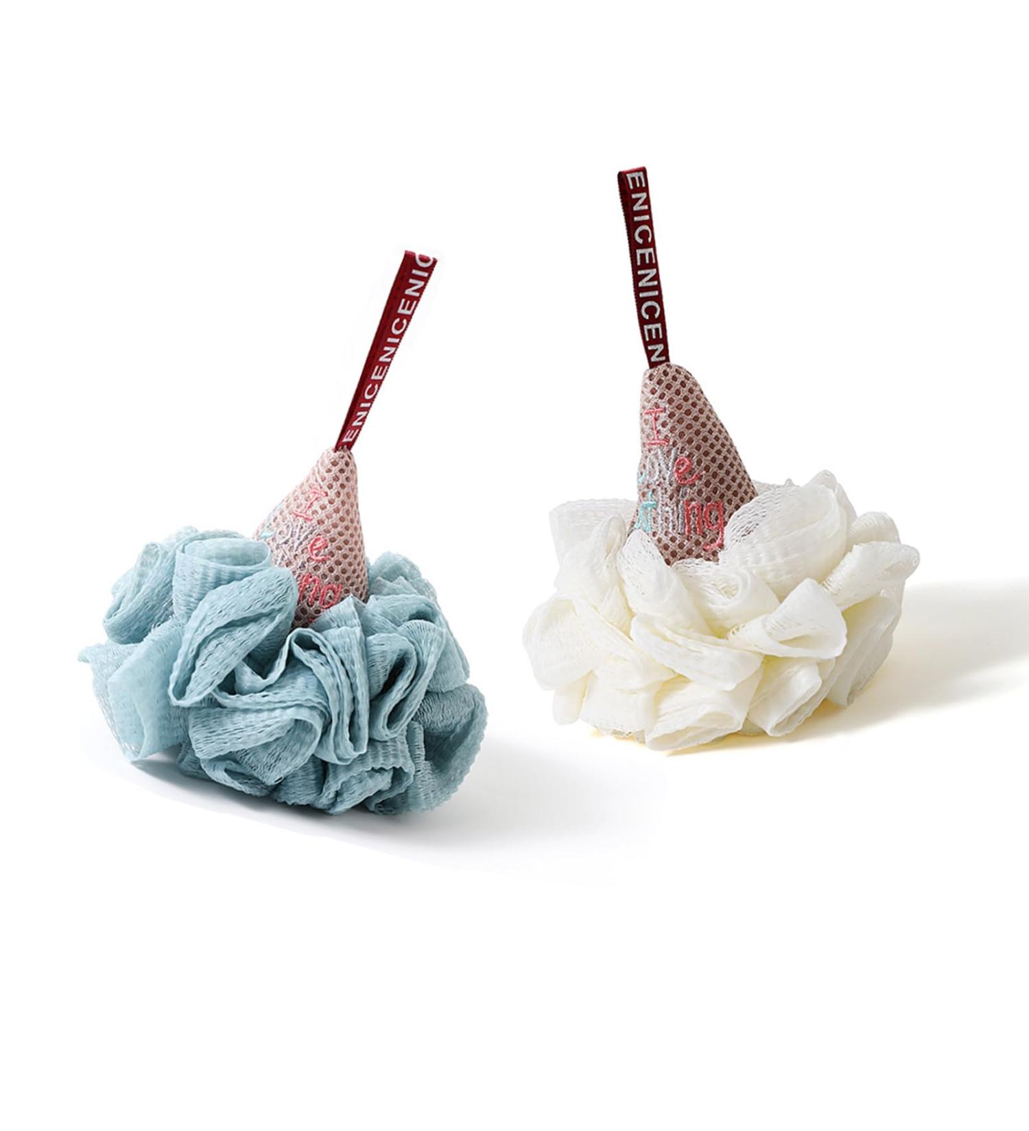 2pcs Travel Size Baby Sponge - Cute Cartoon Ice Cream Toddler Shower Loofah & Kids Bath Towel Ball for Easy Body Washing - Buy Online on GoSupps.com