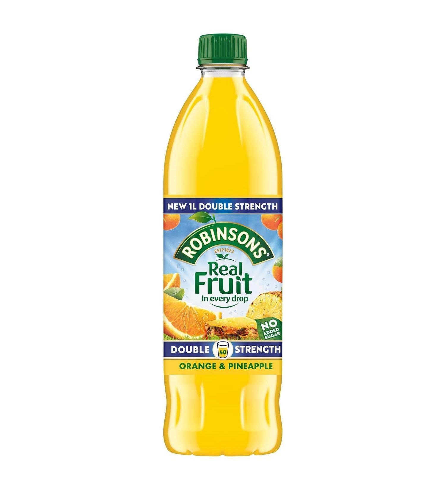 Robinsons Orange & Pineapple Real Fruit Squash 1L - Refreshing Drink - Buy Online on GoSupps.com