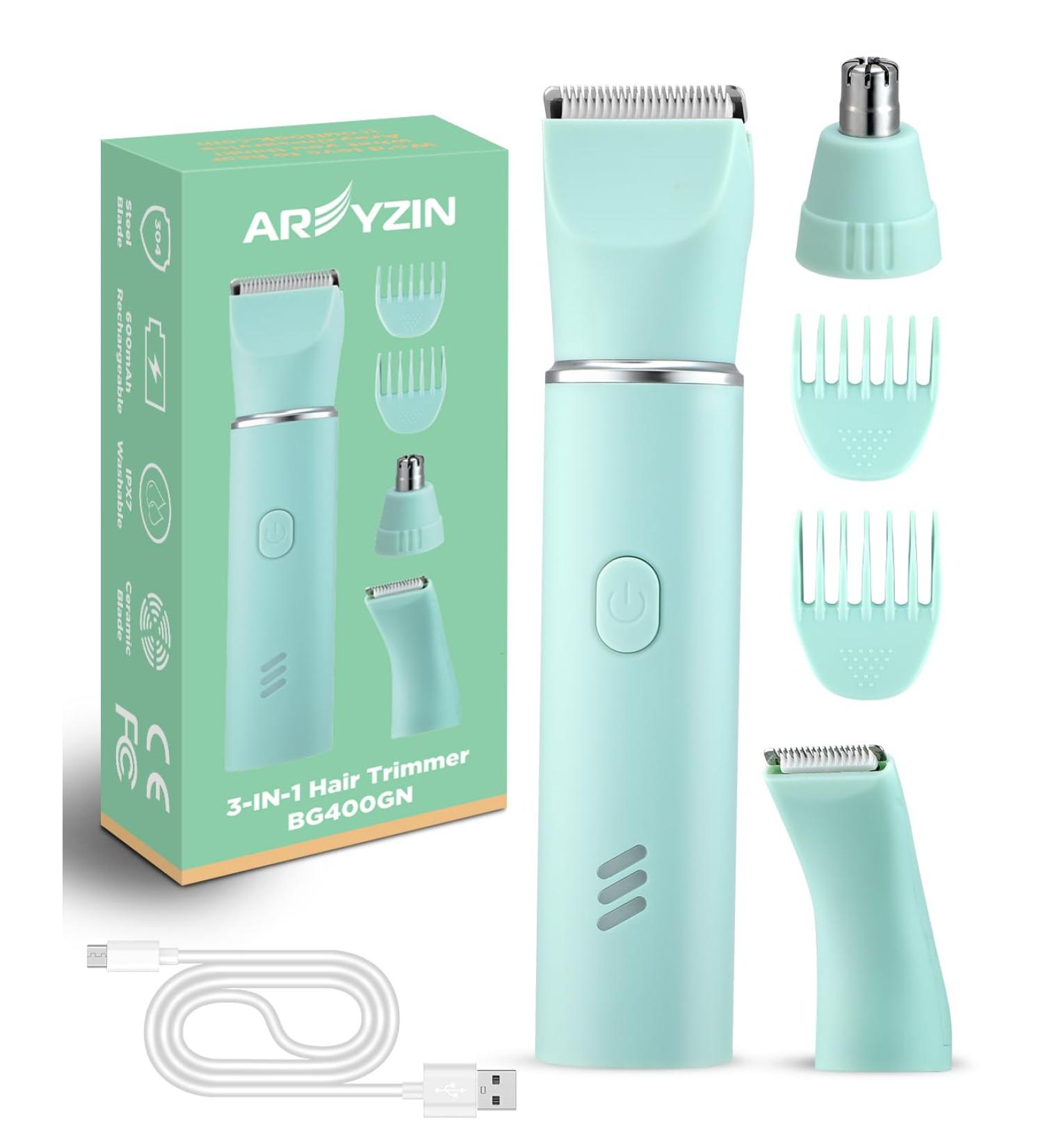 Rechargeable Bikini Trimmer for Women - Painless Body Hair Removal Tool with Replaceable Ceramic Blades - IPX7 Waterproof for Wet and Dry Use - Buy Online on GoSupps.com