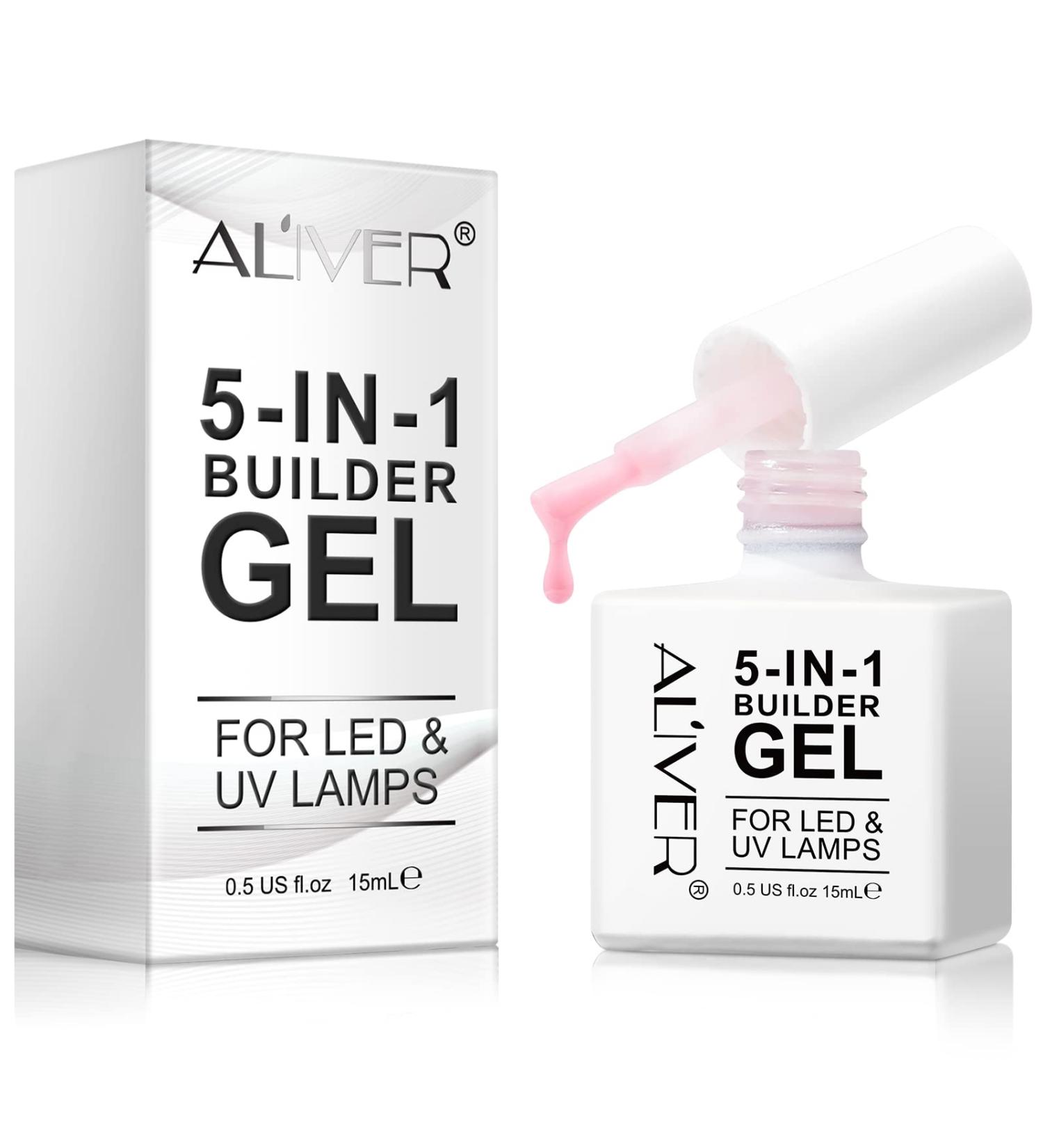 5 in 1 Pink Nail Builder Gel 15ml for Strong Nails & Extensions - Professional Nail Strengthening and Decoration - Buy Online on GoSupps.com