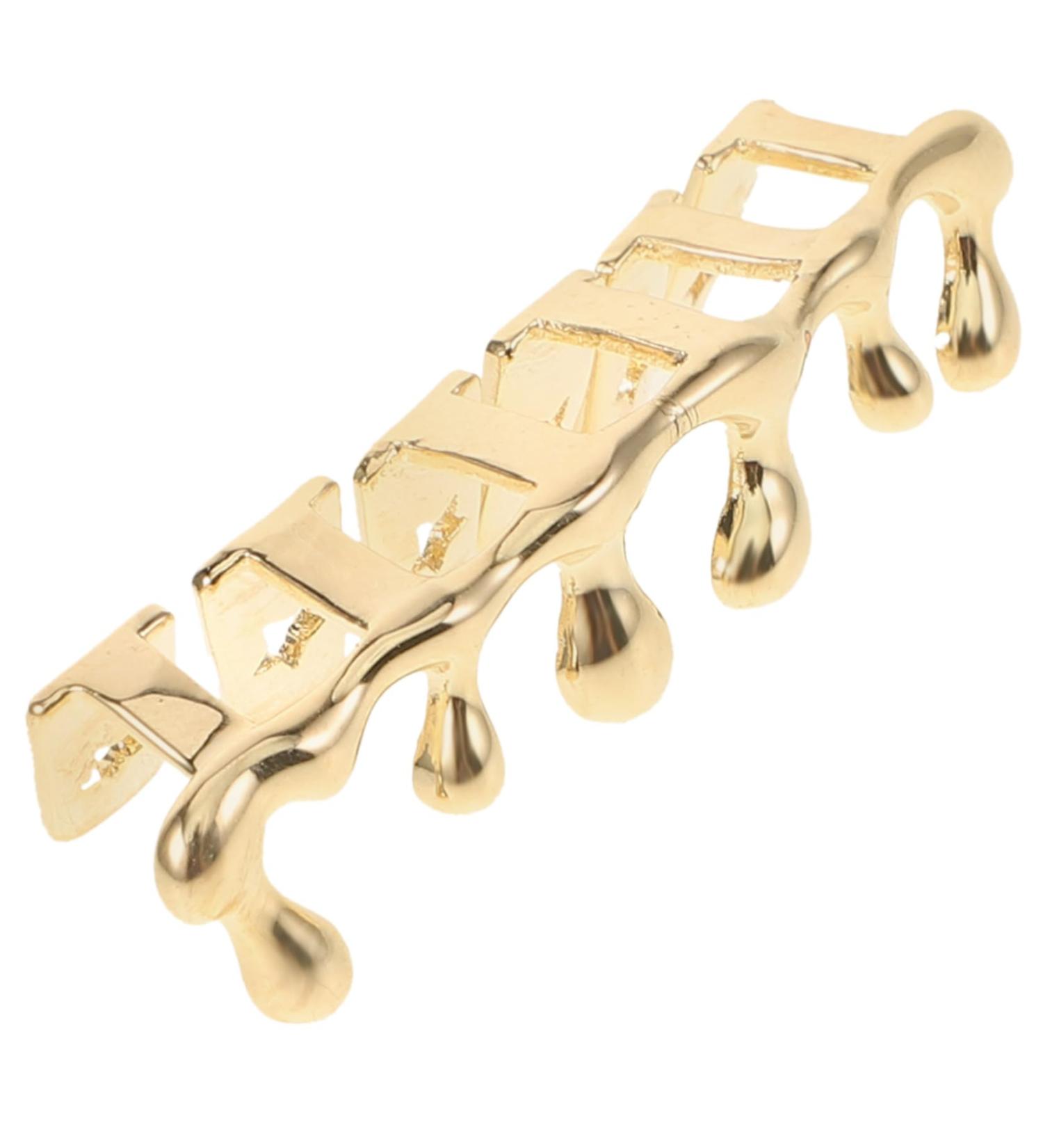  FRCOLOR FRCOLOR Hiphop Six-Stand Gold Plated Teardrop Braces Teardrop Bottom Teeth Caps Teardrop Shaped Lower Teeth Cap Hiphop Teeth Cap Teardrop Shaped Mouth Teeth Cap Teardrop Grill Cap Copper Gold - Buy Online on GoSupps.com