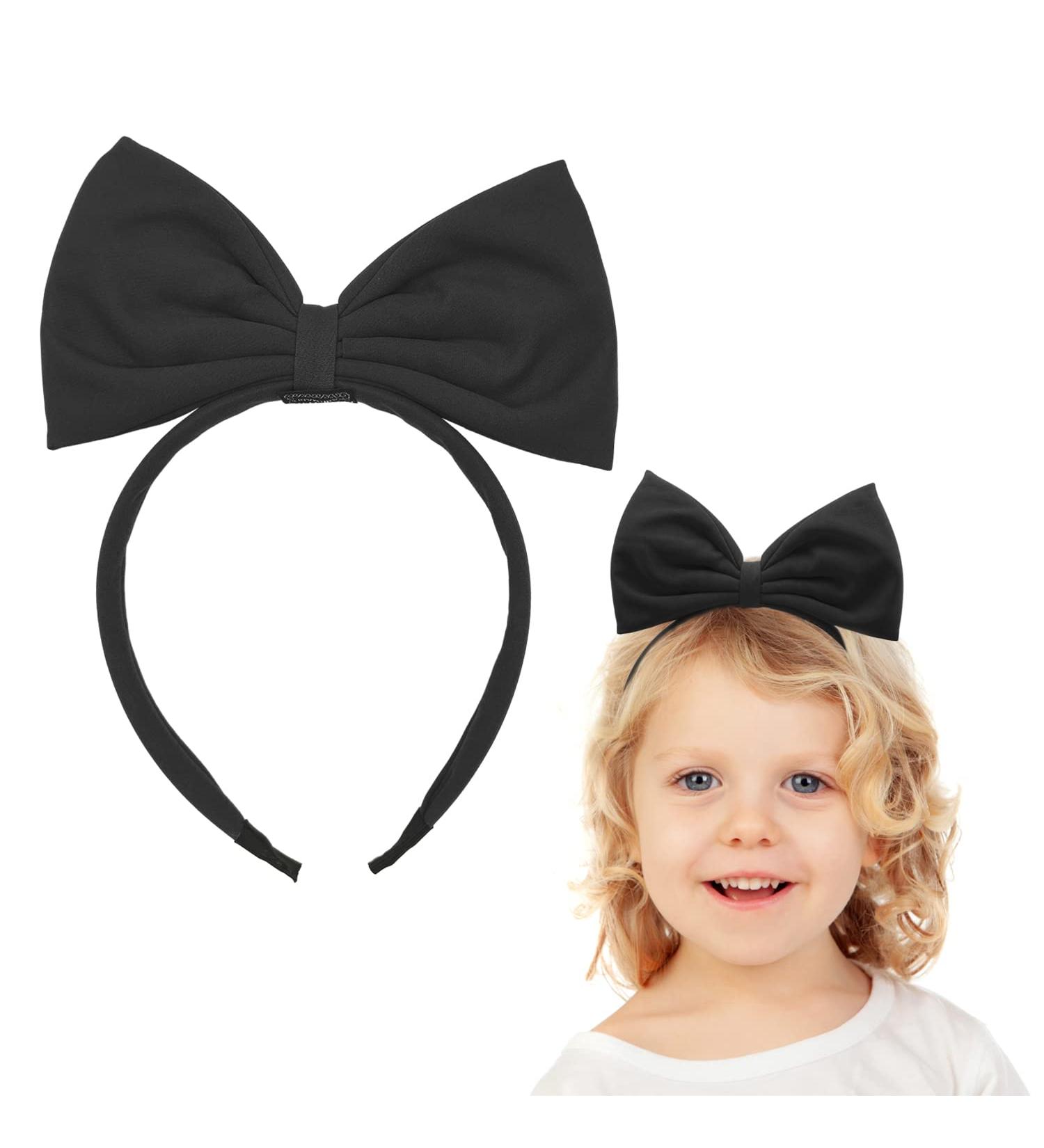 ALLY-MAGIC Black Bow Headbands Large Bowknot Hairband Christmas Hairbands Headdress for Women Girls Vintage Hairbands for Xmas Party Cosplay Christmas Costume Accessories Y9HDJFG (Black) - Buy Online on GoSupps.com