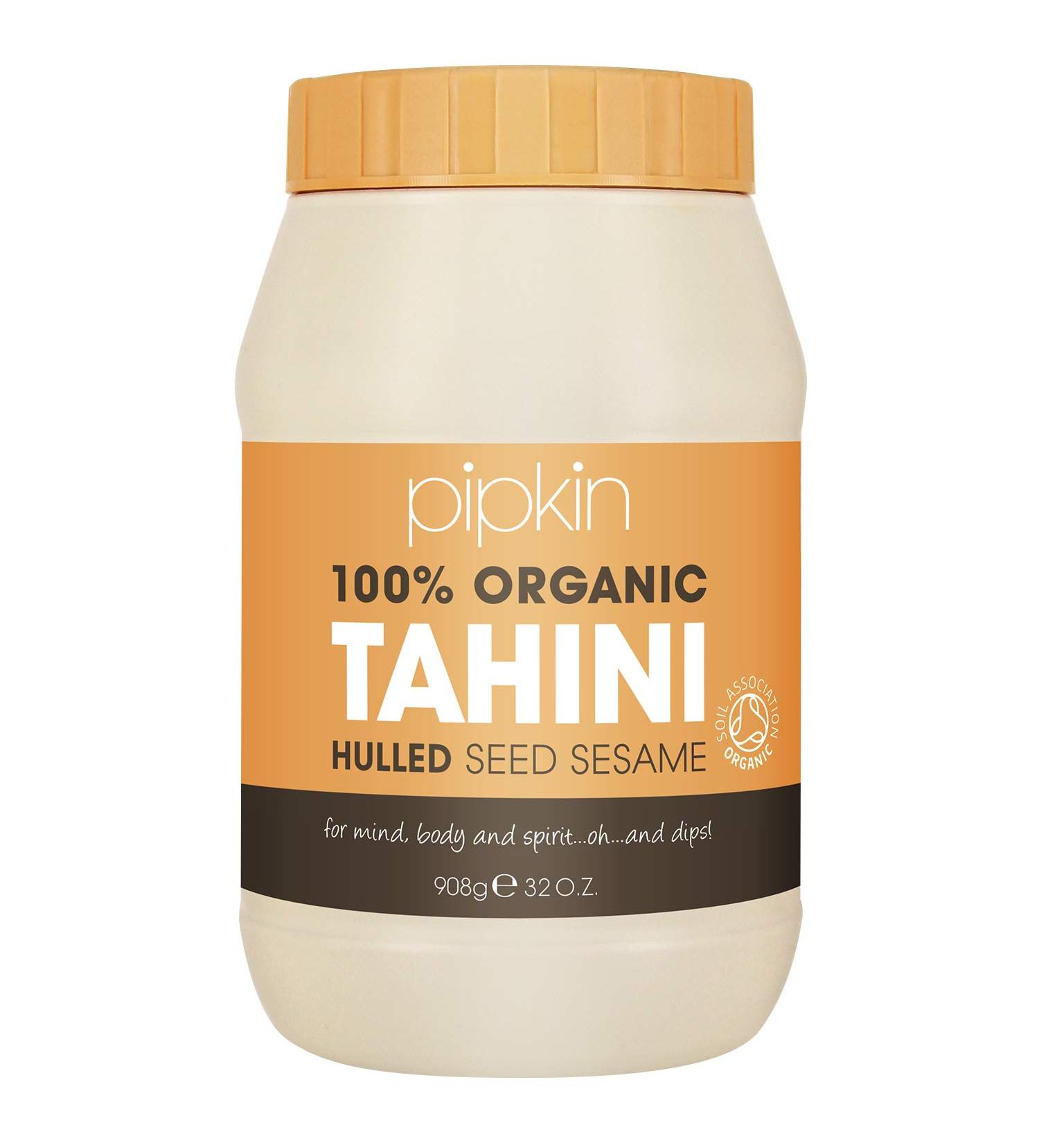 Pipkin 100% Organic Tahini Paste 908g Roasted and pressed Ethiopian Sesame Seeds - All Natural Kosher Vegan Non-GMO - Buy Online on GoSupps.com
