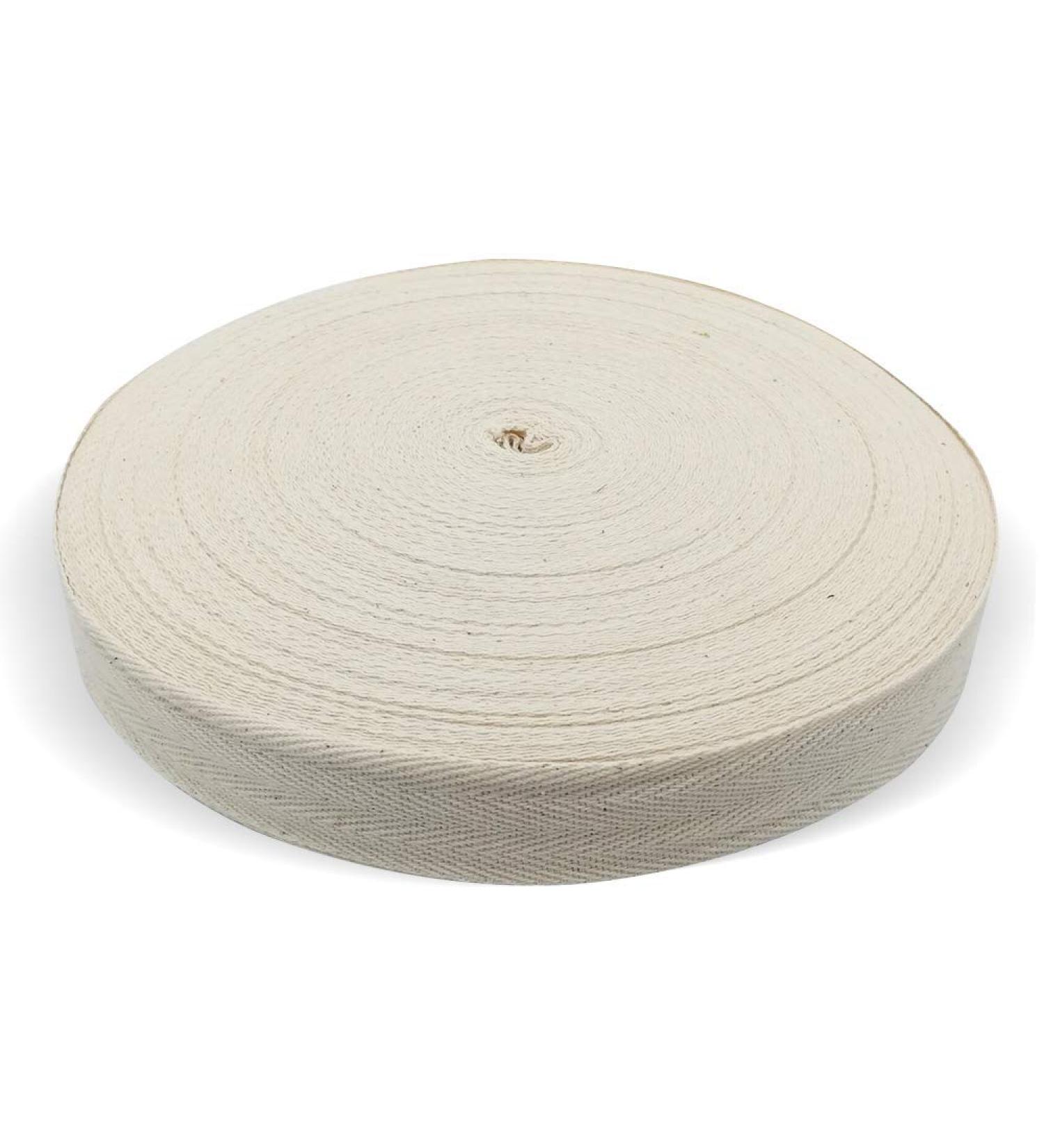 Natural Cotton Twill Tape 55 Yards 1 Inch Bunting Bias Tape Herringbone Webbing Roll - Perfect for Apron Sewing and Dressmaking - Natural White - Buy Online on GoSupps.com