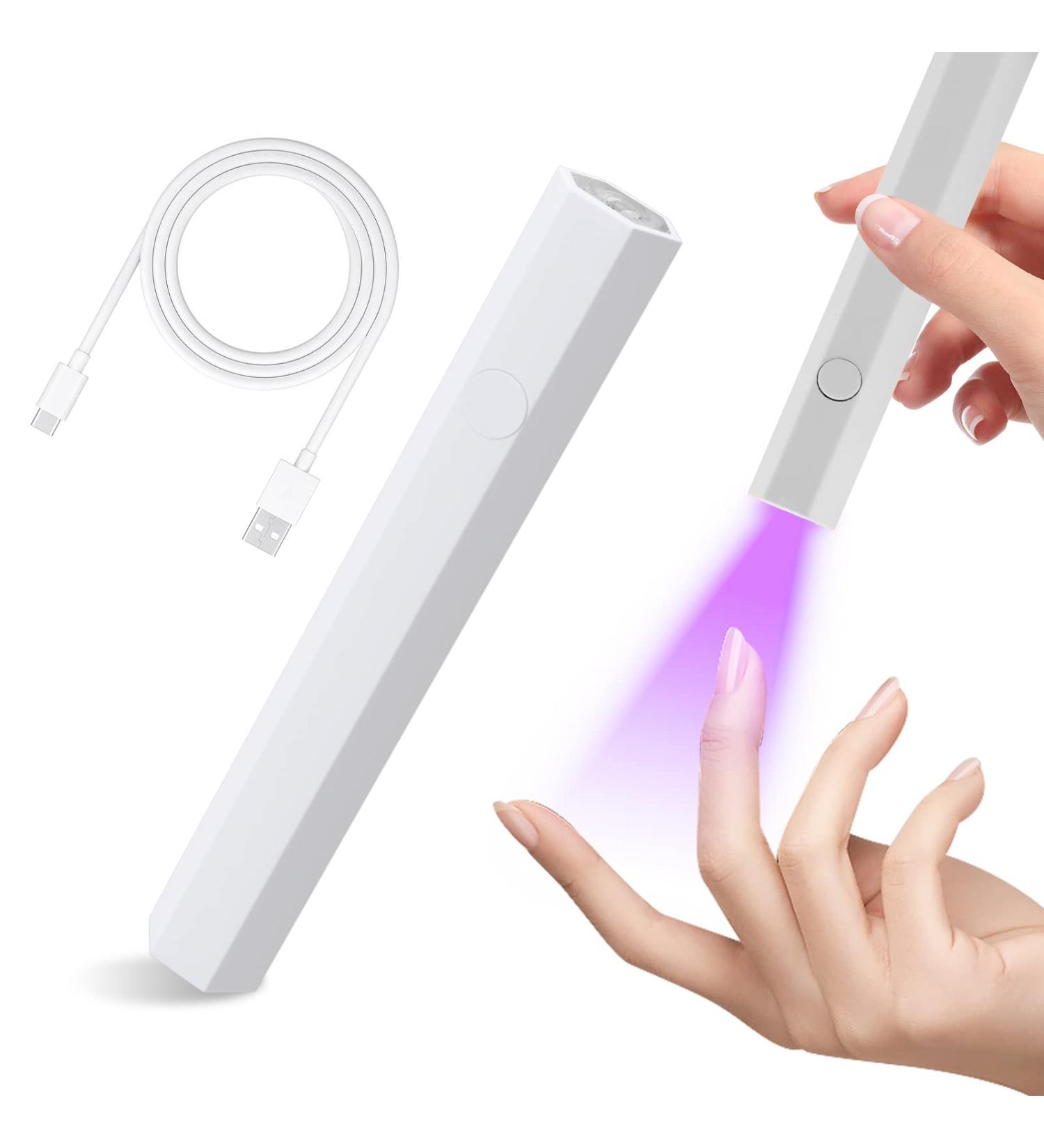 ANGNYA Mini UV Nail Lamp with Spotlight Bead | Portable Rechargeable LED Nail Dryer for Gel Polish | White - Ideal for Nail Techs and Beginners - Buy Online on GoSupps.com
